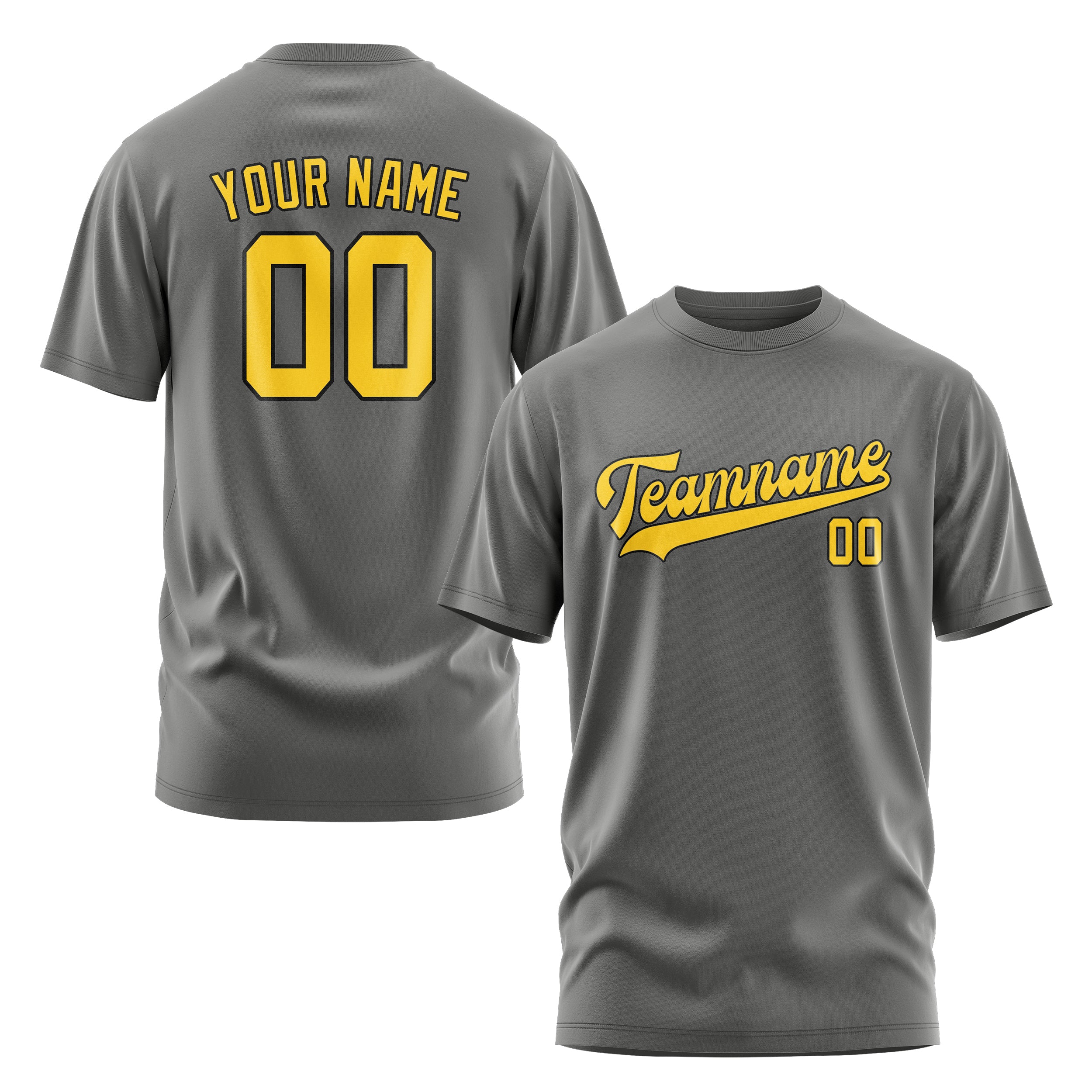 Maßgeschneidertes Dunkelgrau Gold T-Shirt