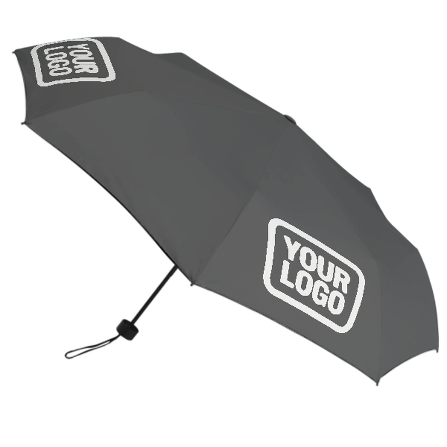 Maßgeschneidertes Dunkelgrau Weiß Automatik-Regenschirm