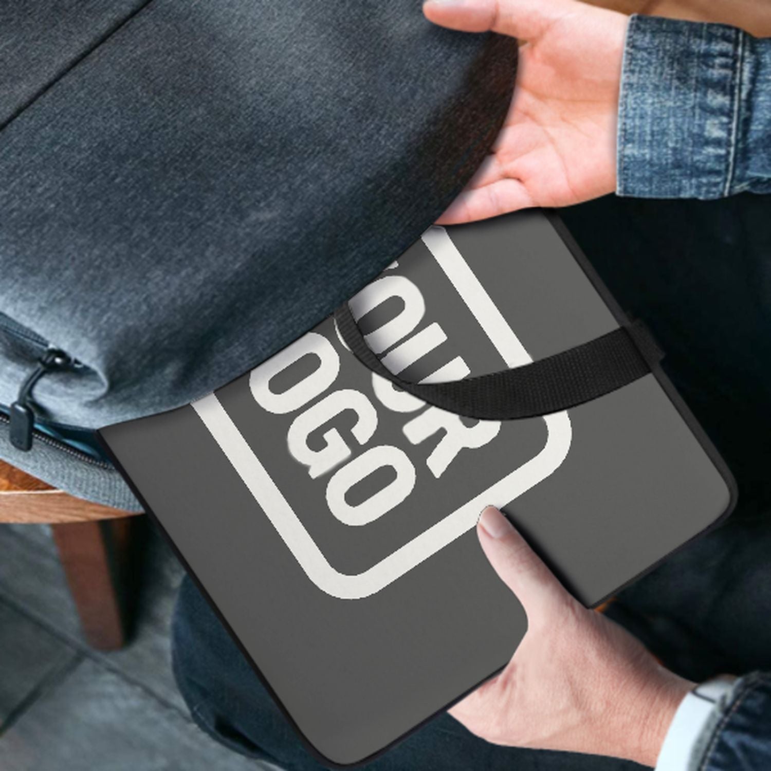 Maßgeschneidertes Dunkelgrau White Laptop Tasche