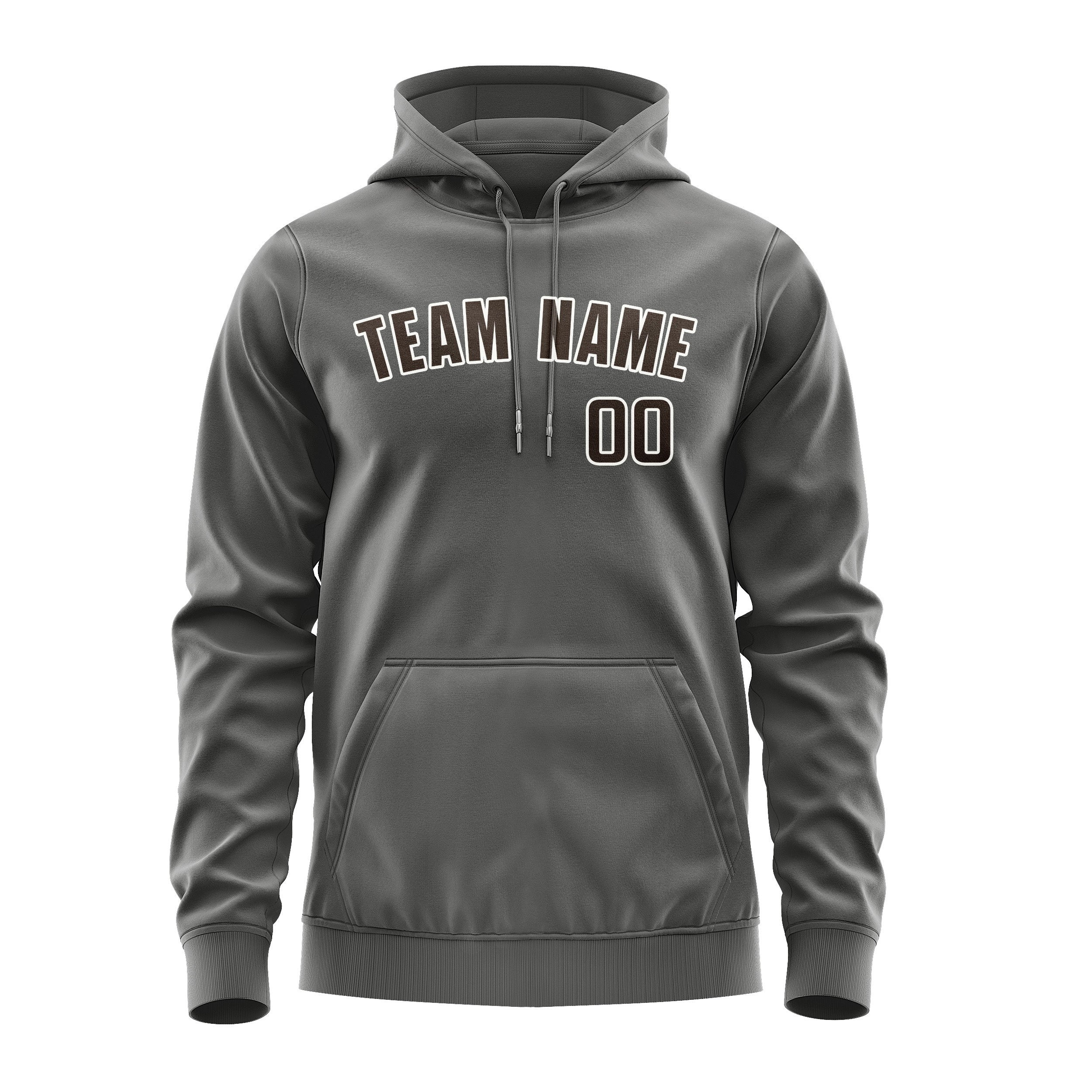Maßgeschneidertes Dunkelgrau Braun Hoodie
