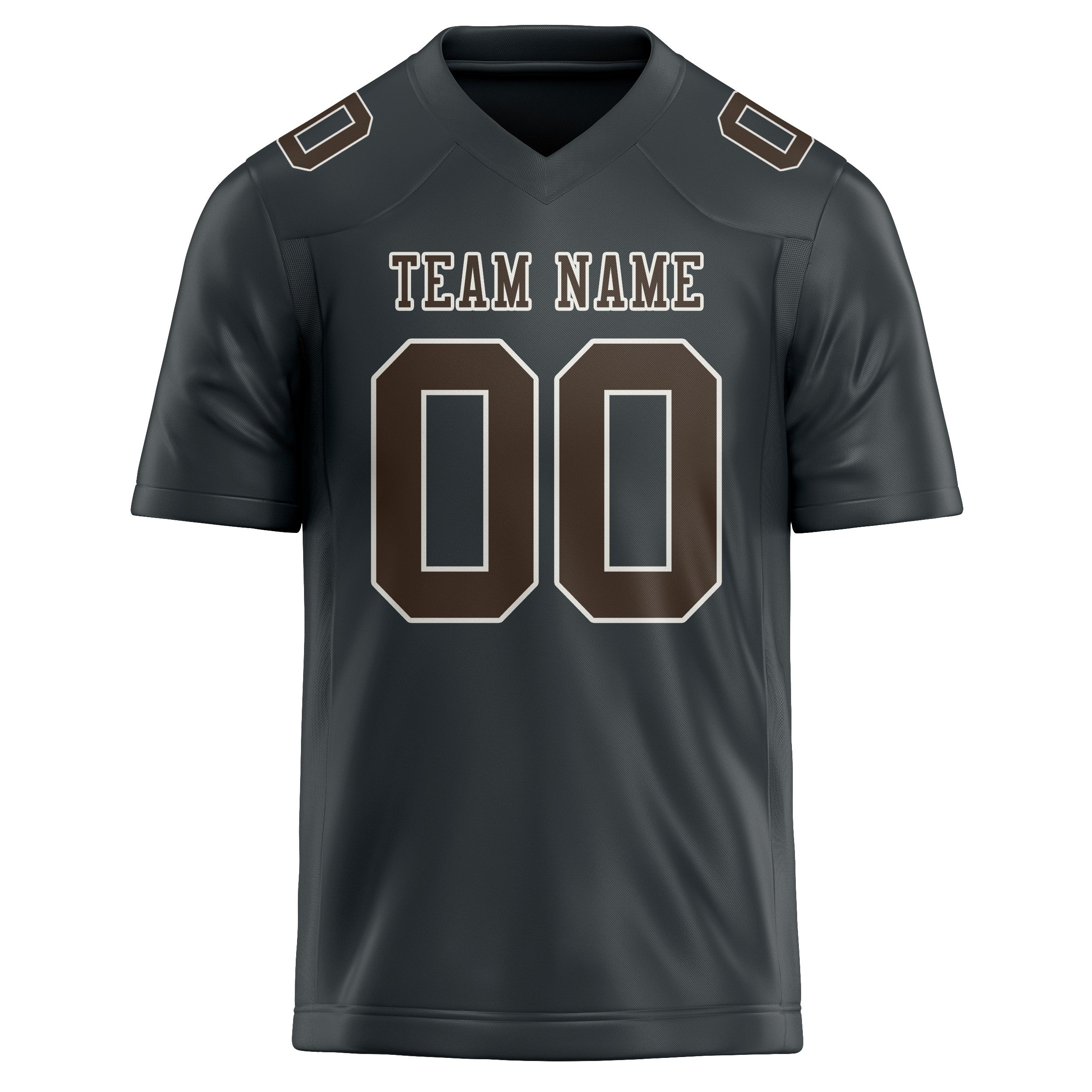 Maßgeschneidertes Professionelles Dunkelgrau Braun Rugbytrikot