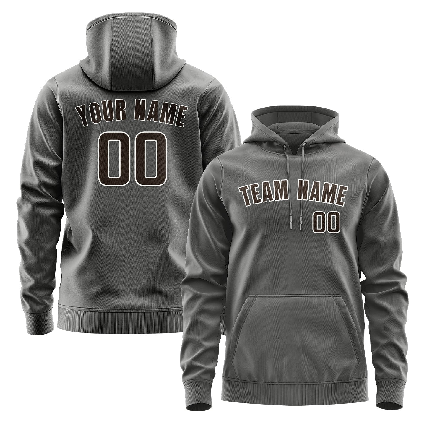 Maßgeschneidertes Dunkelgrau Braun Hoodie