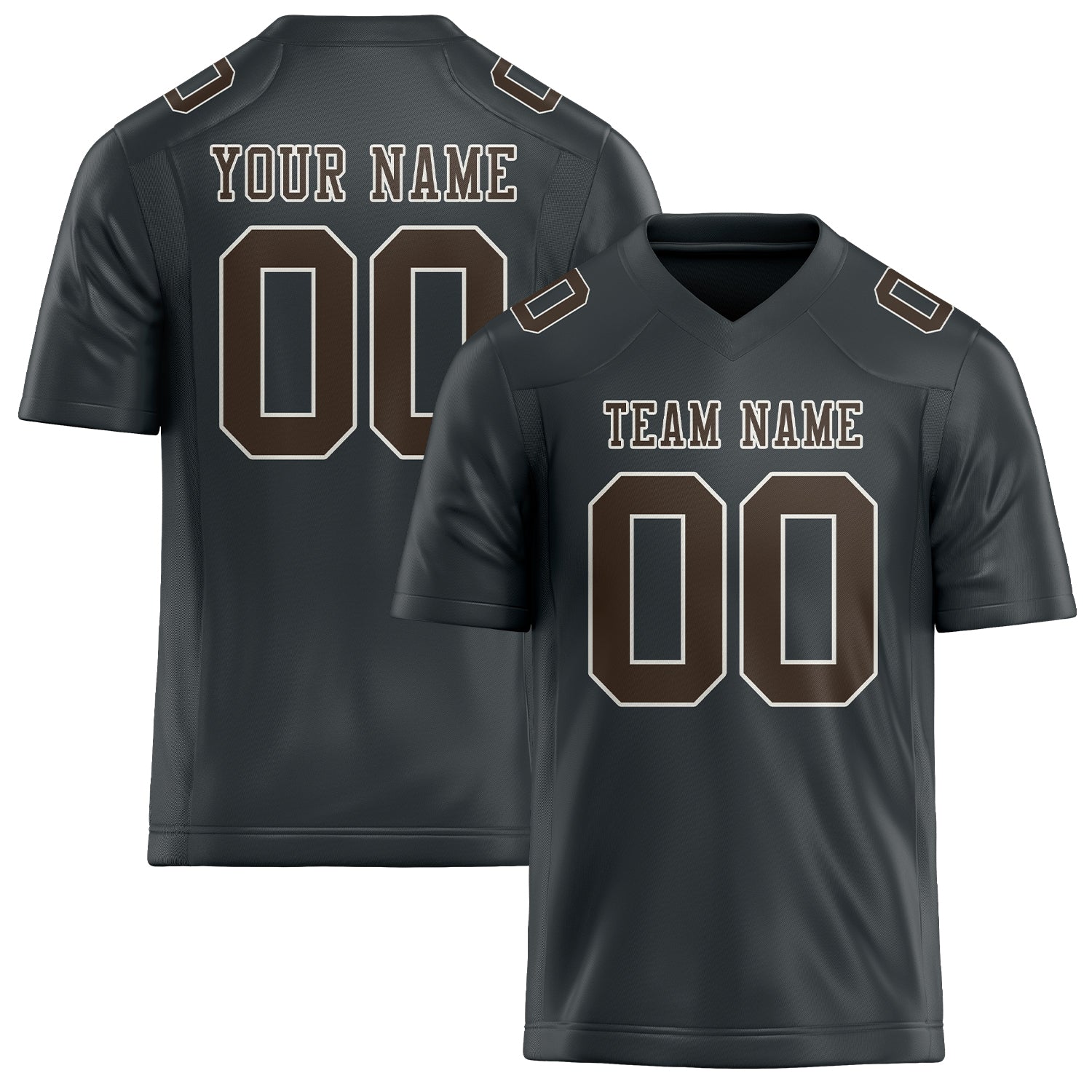 Maßgeschneidertes Professionelles Dunkelgrau Braun Rugbytrikot