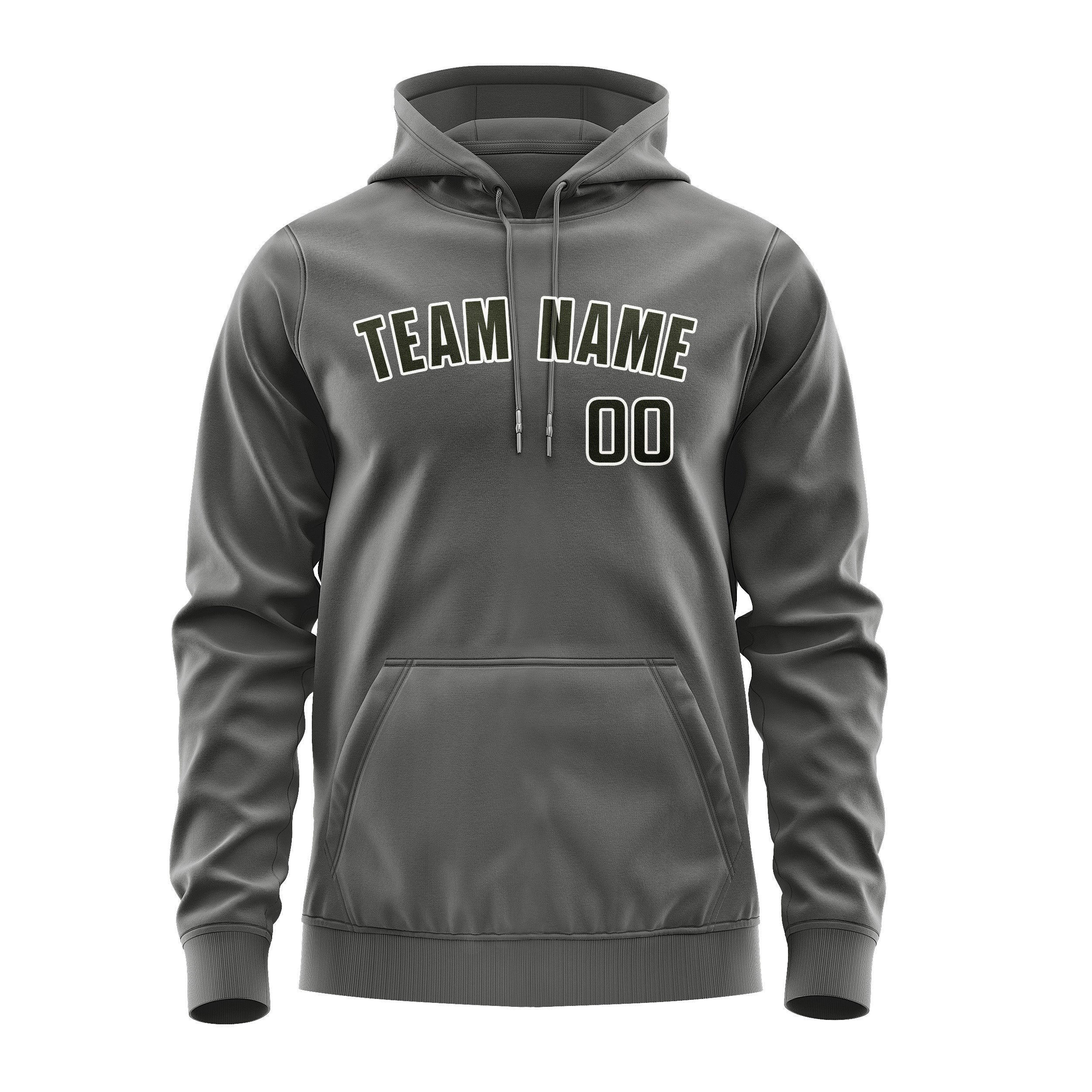 Maßgeschneidertes Dunkelgrau Dunkles Oliv Hoodie