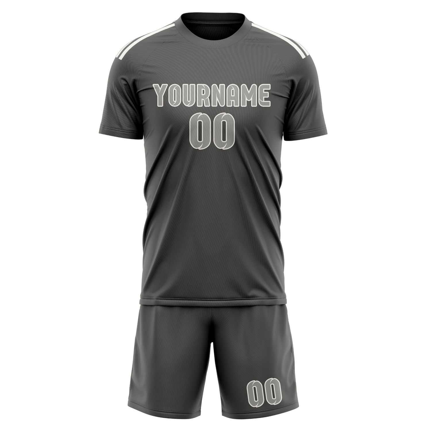 Maßgeschneidertes Professionelles Dunkelgrau Grau Fußballtrikot-Set