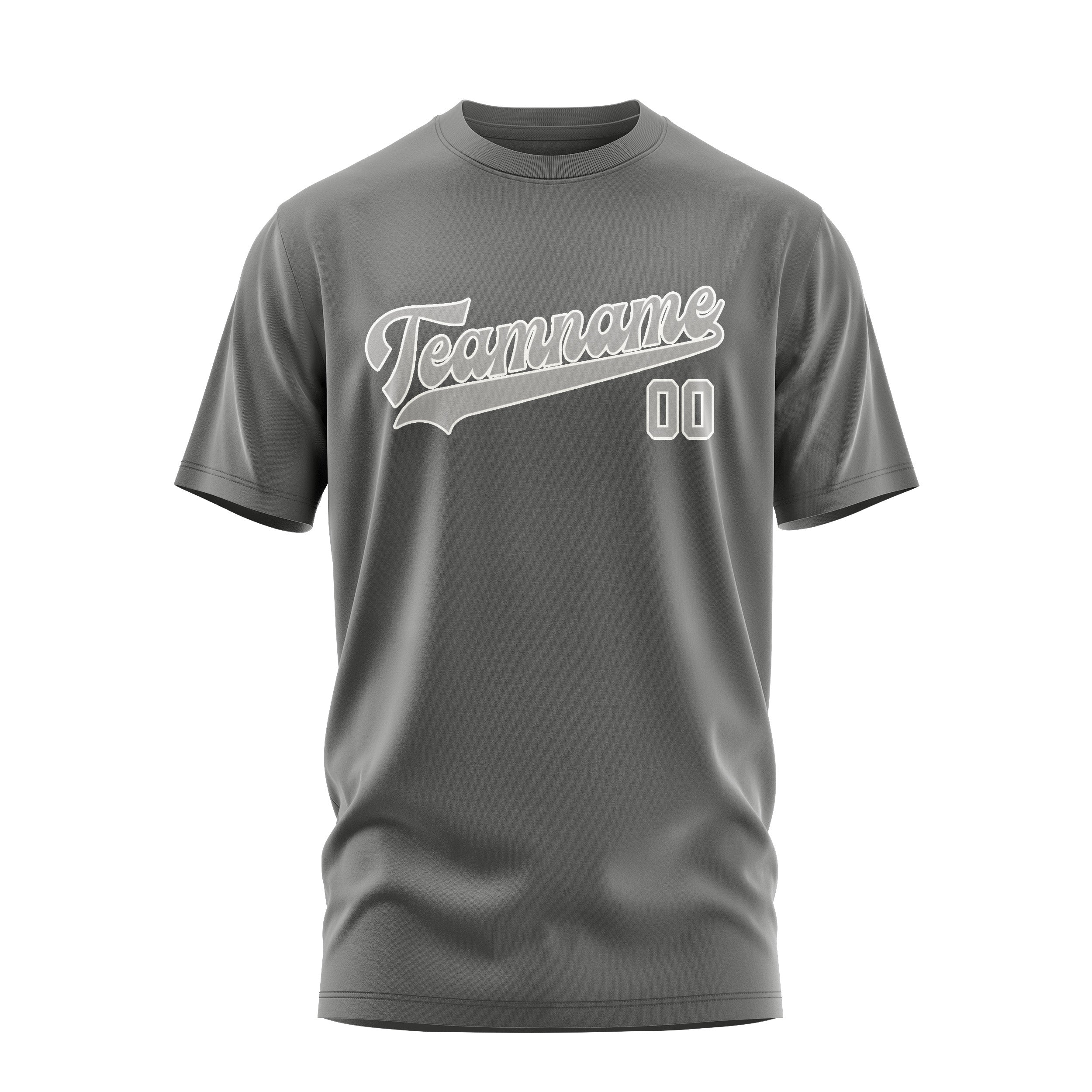 Maßgeschneidertes Dunkelgrau Grau T-Shirt