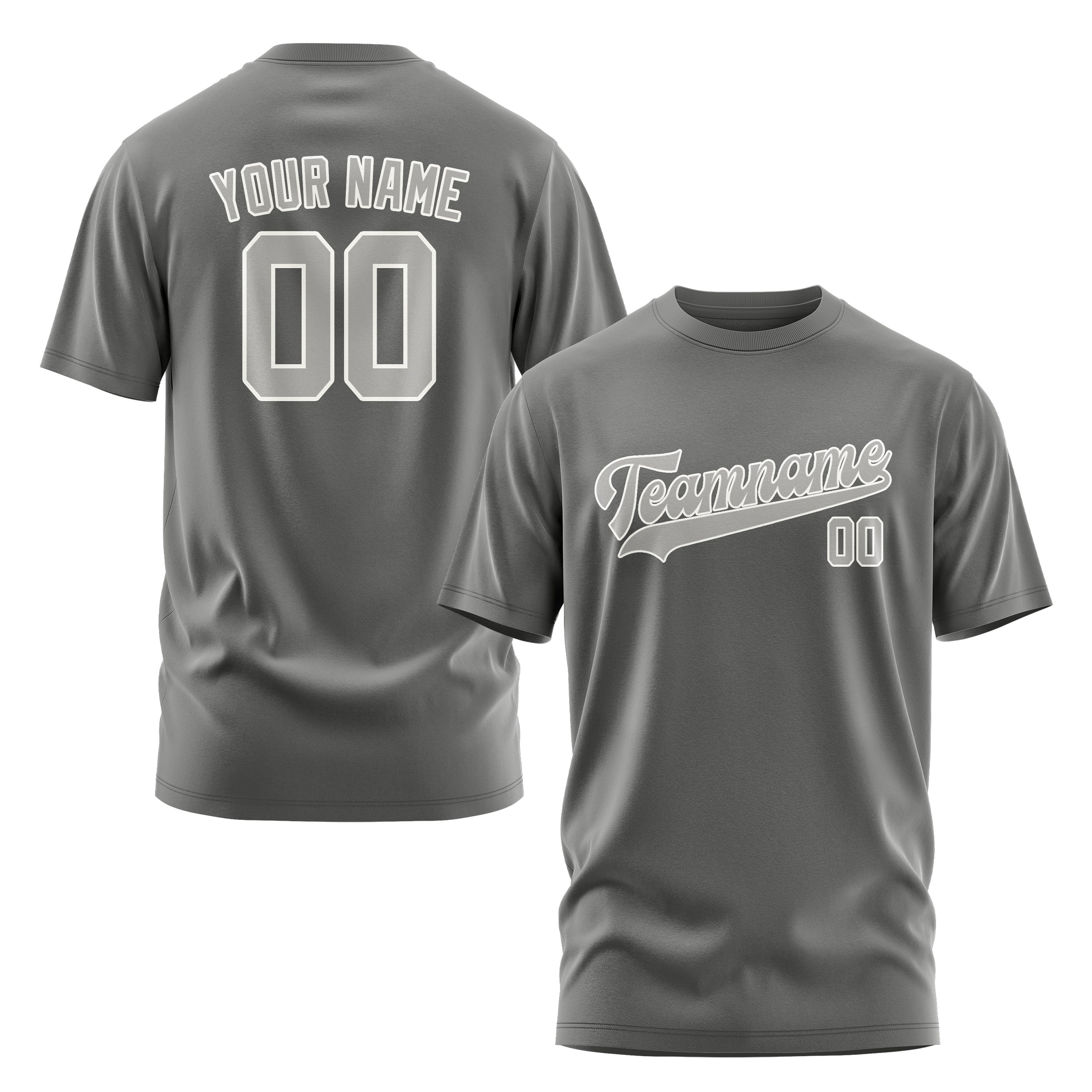 Maßgeschneidertes Dunkelgrau Grau T-Shirt