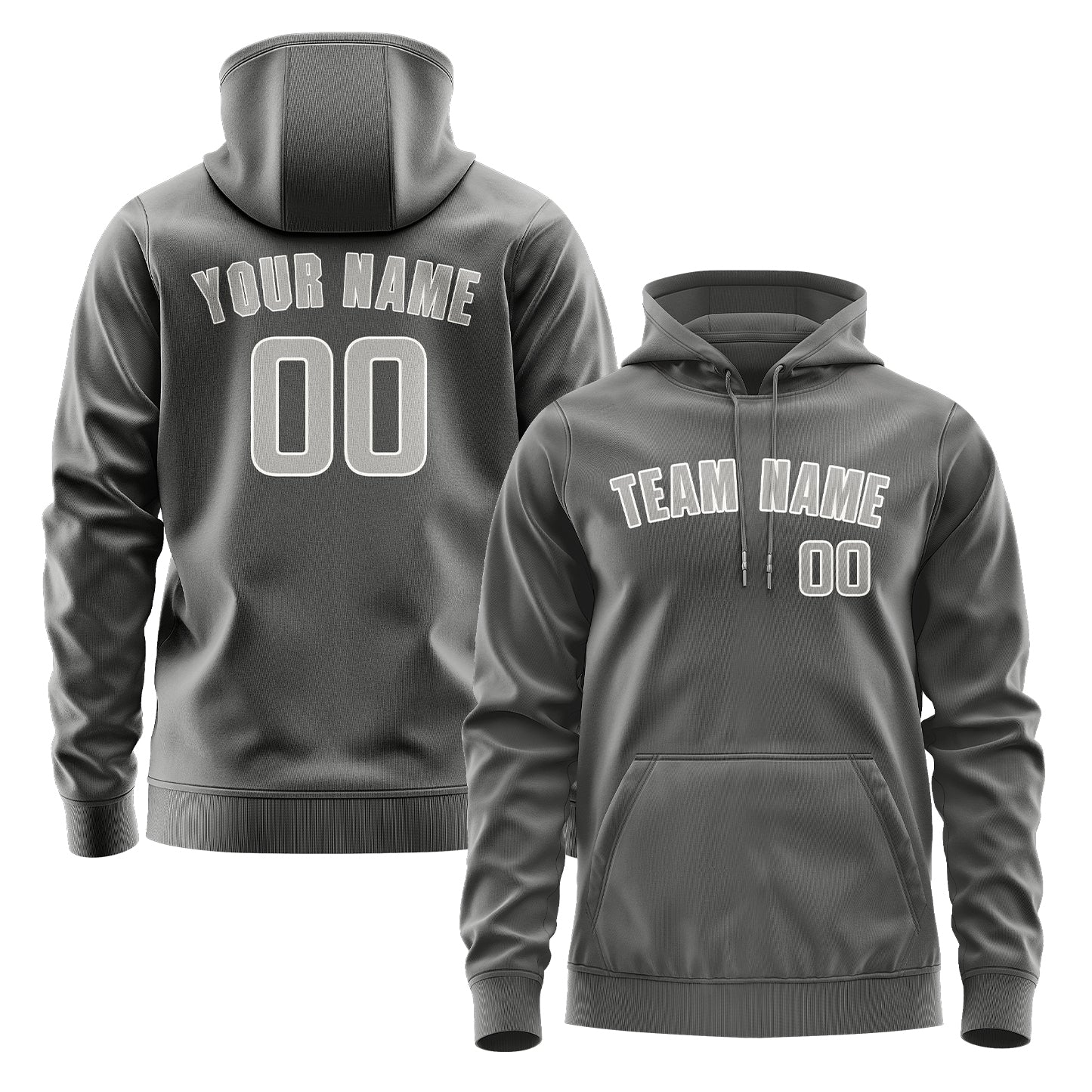 Maßgeschneidertes Dunkelgrau Grau Hoodie