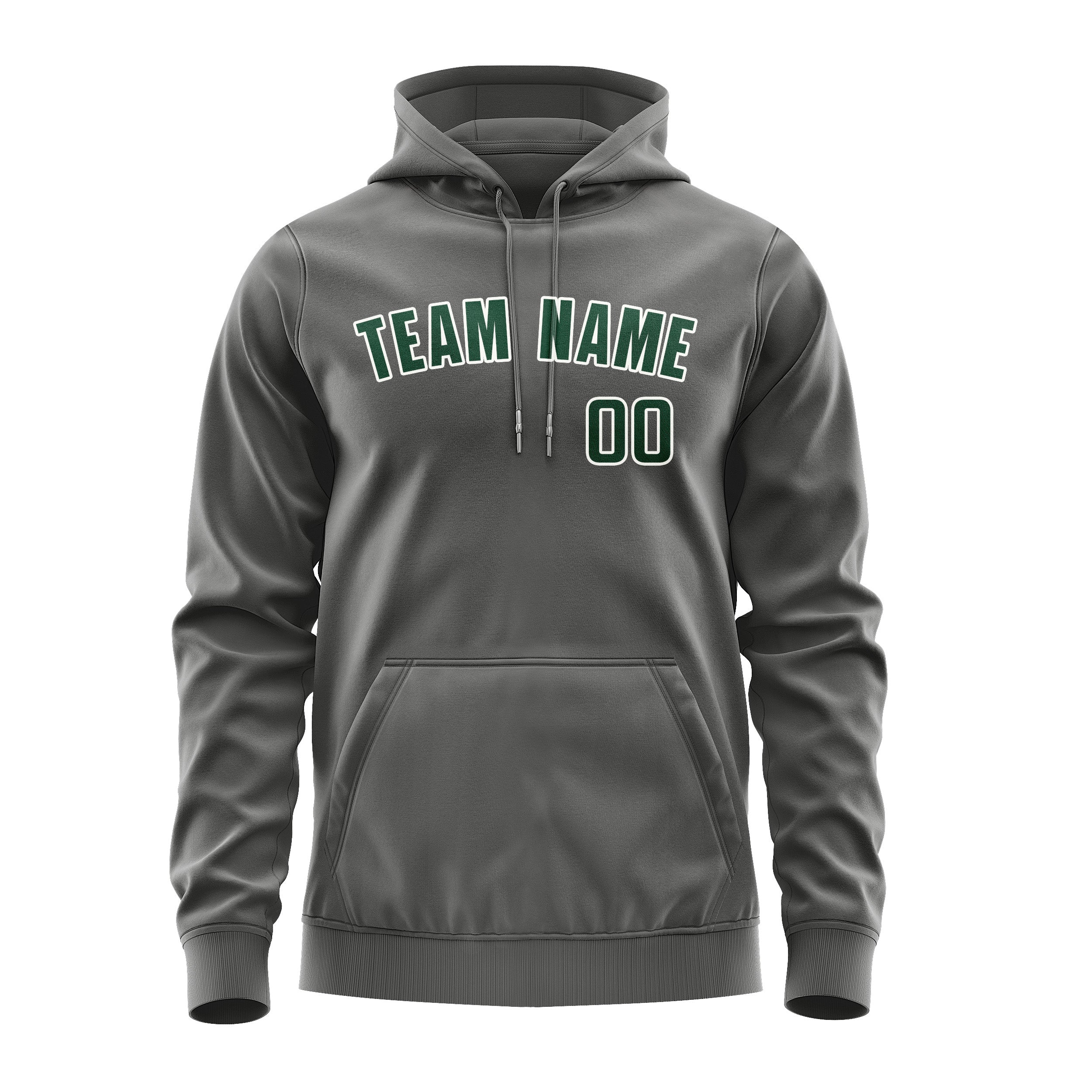 Maßgeschneidertes Dunkelgrau Moosgrün Hoodie