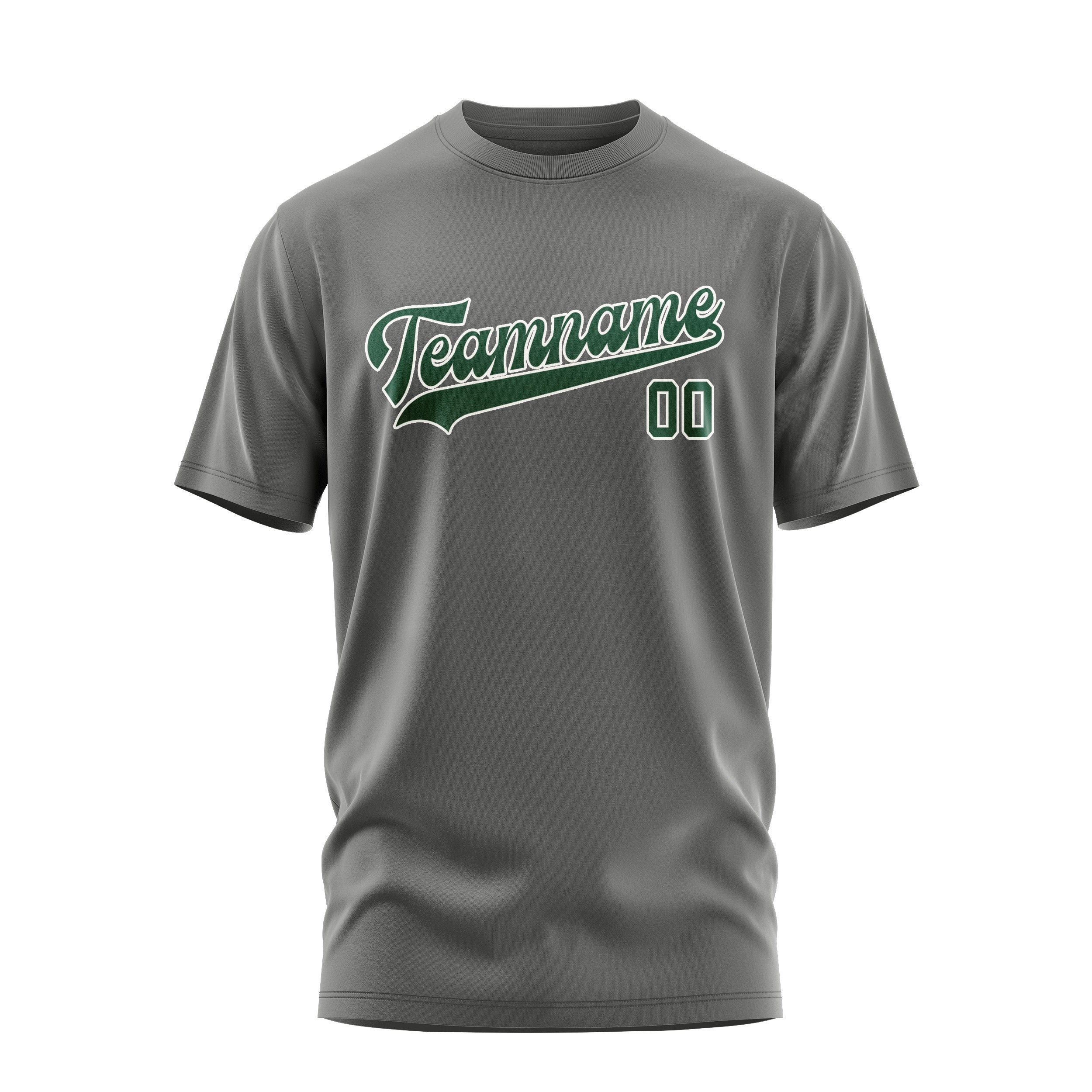 Maßgeschneidertes Dunkelgrau Moosgrün T-Shirt