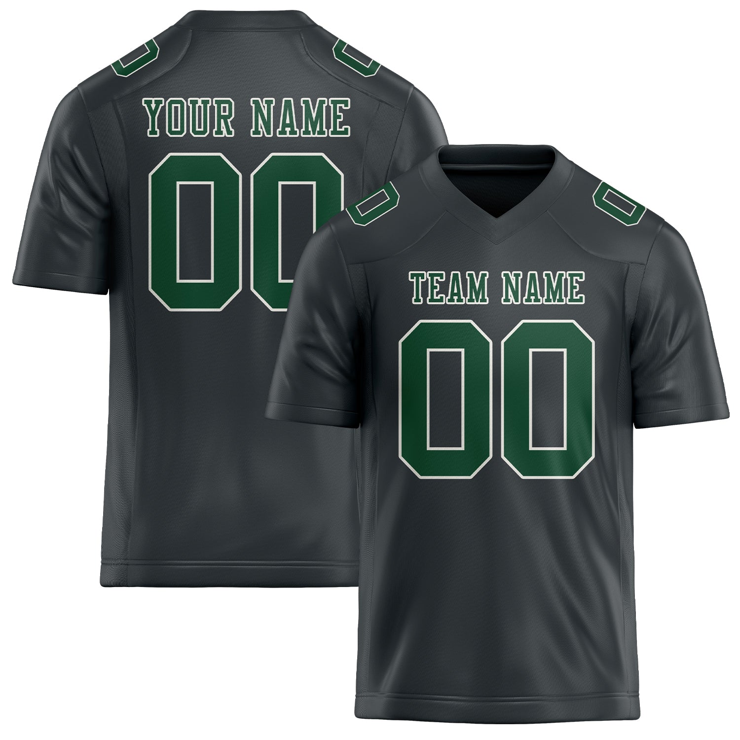 Maßgeschneidertes Professionelles Dunkelgrau Moosgrün Rugbytrikot