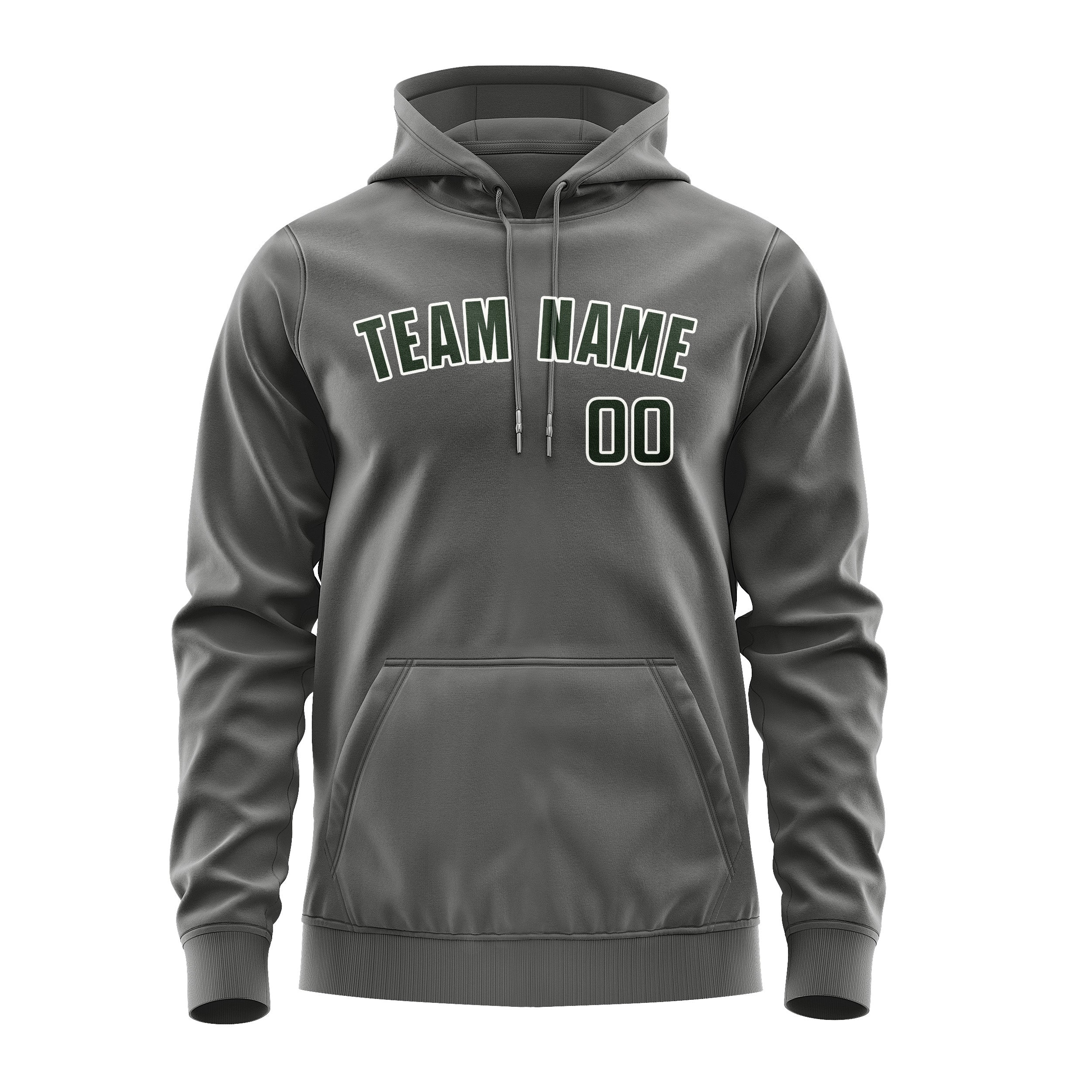 Maßgeschneidertes Dunkelgrau Tannengrün Hoodie