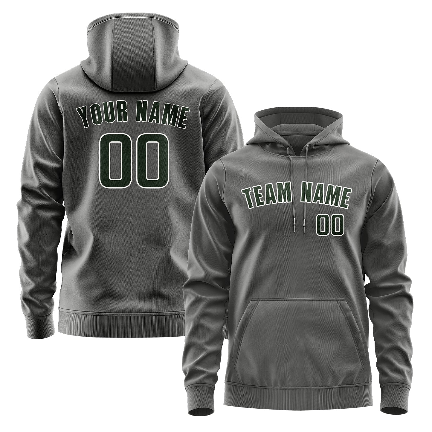 Maßgeschneidertes Dunkelgrau Tannengrün Hoodie