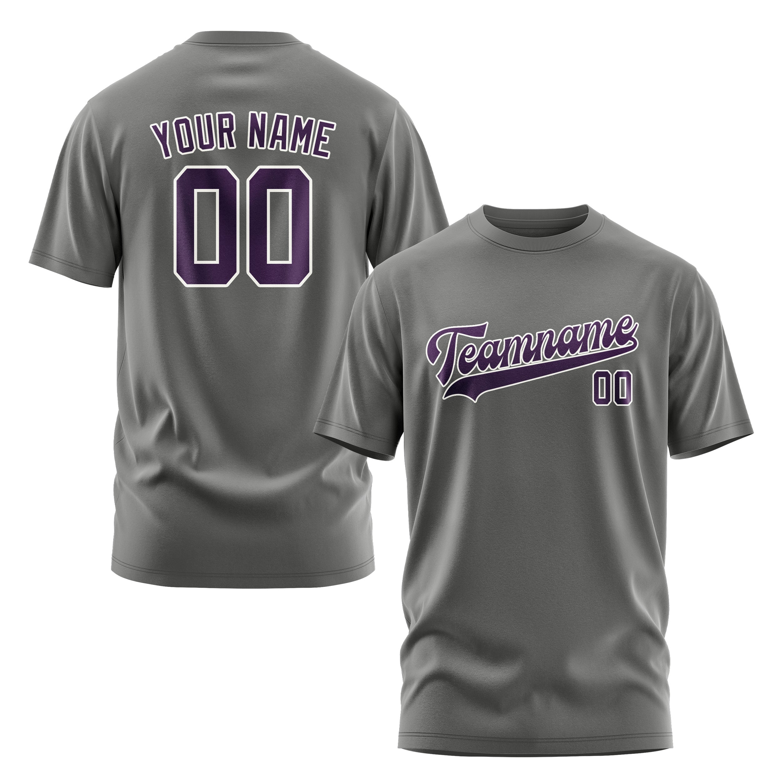 Maßgeschneidertes Dunkelgrau Lila T-Shirt
