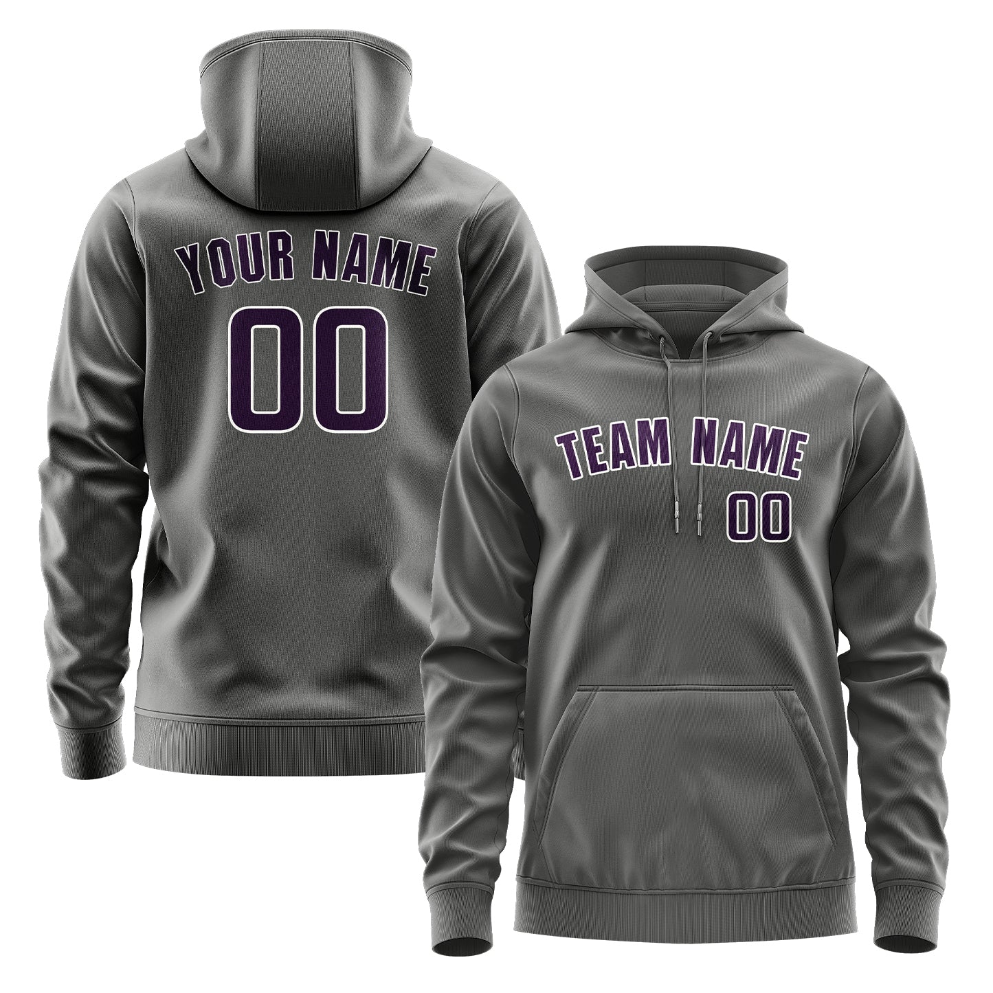 Maßgeschneidertes Dunkelgrau Lila Hoodie