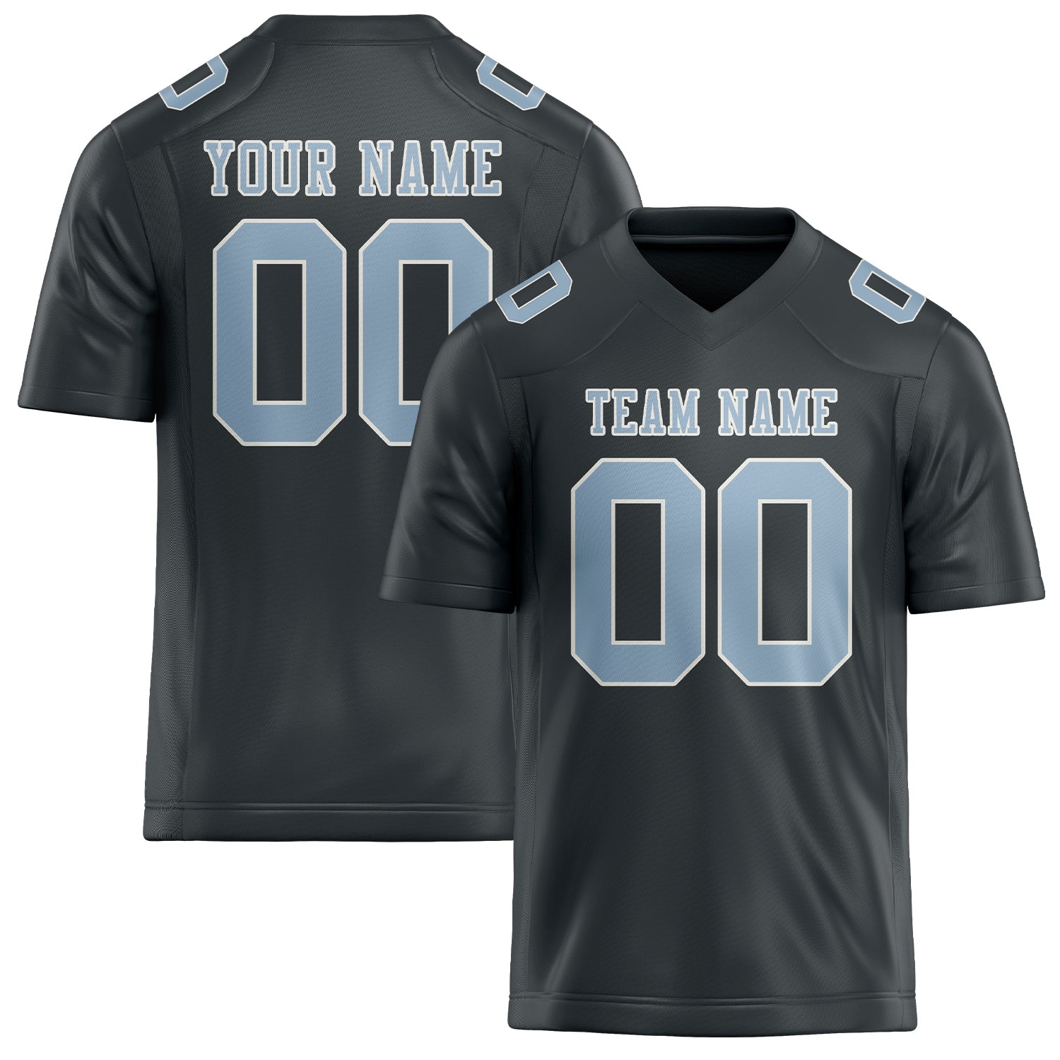 Maßgeschneidertes Professionelles Dunkelgrau Hellblau Rugbytrikot
