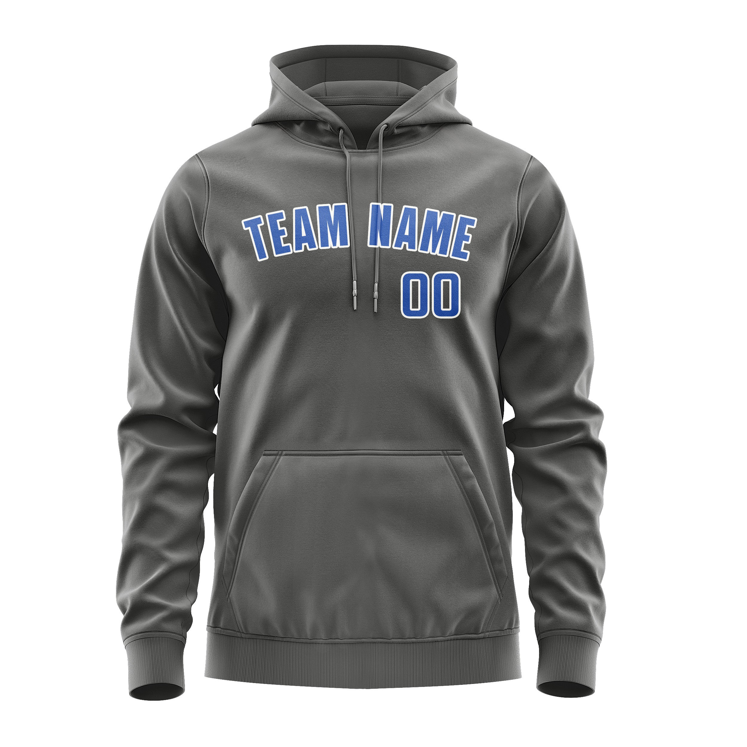 Maßgeschneidertes Dunkelgrau Himmelblau Hoodie