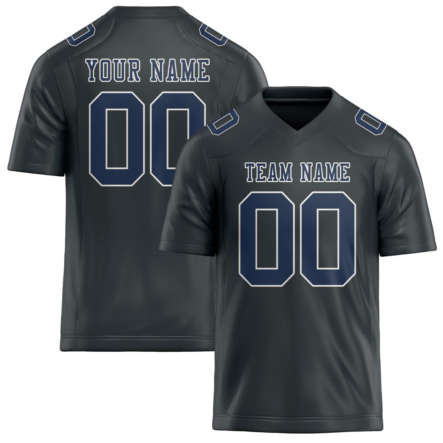 Maßgeschneidertes Professionelles Dunkelgrau Marineblau Rugbytrikot