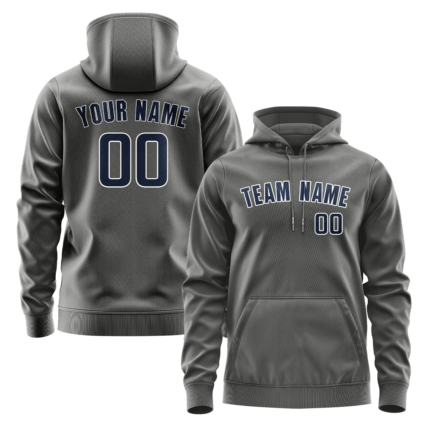 Maßgeschneidertes Dunkelgrau Marineblau Hoodie