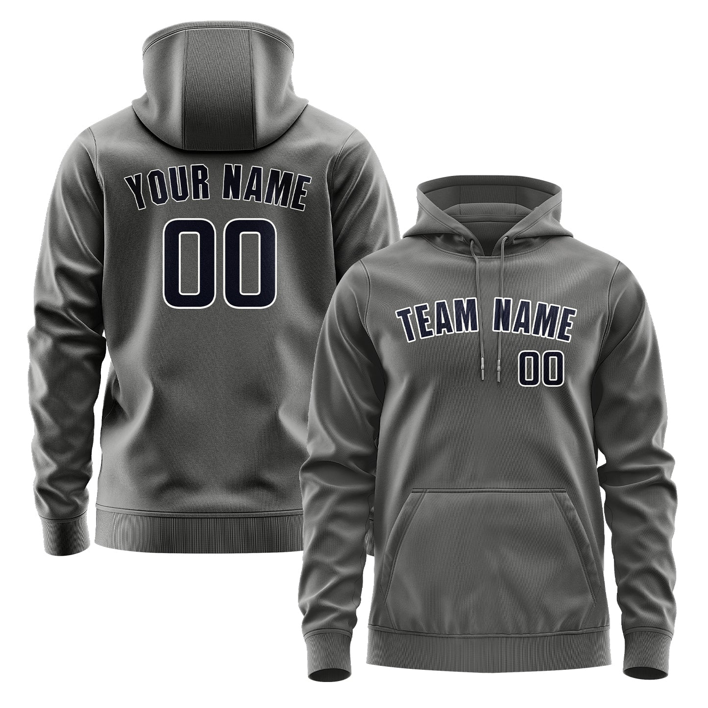 Maßgeschneidertes Dunkelgrau Stahlblau Hoodie