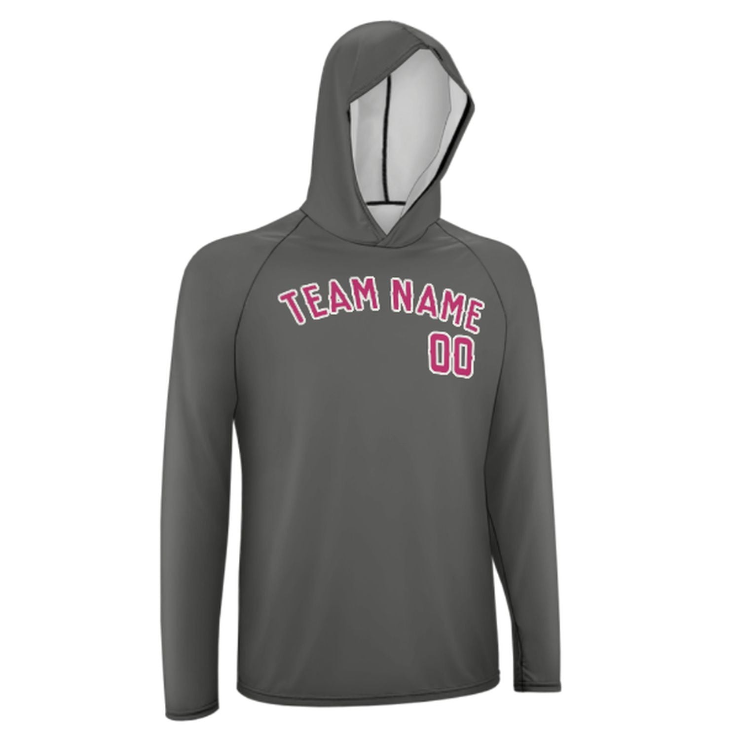 Maßgeschneidertes Dunkelgrau Rosarot UV-Hoodie