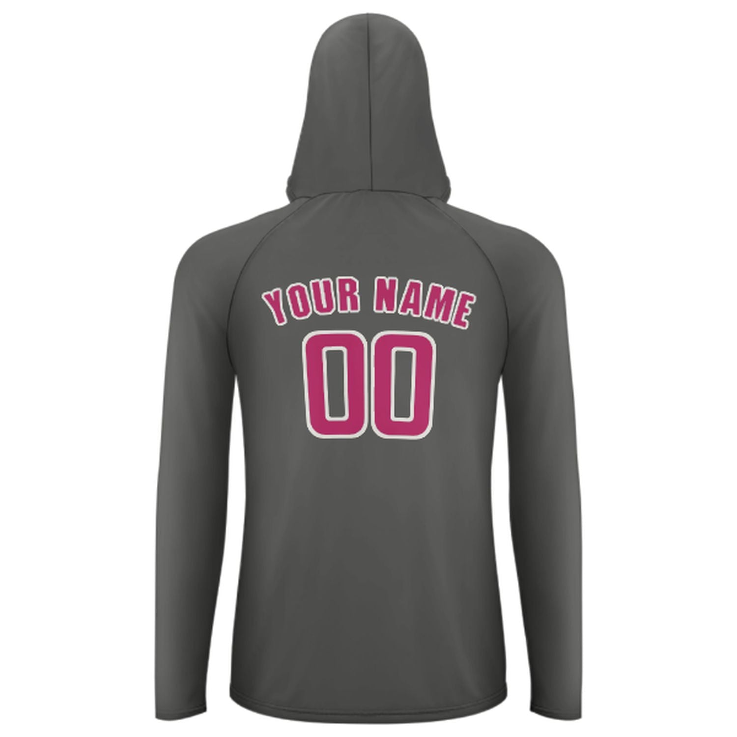 Maßgeschneidertes Dunkelgrau Rosarot UV-Hoodie