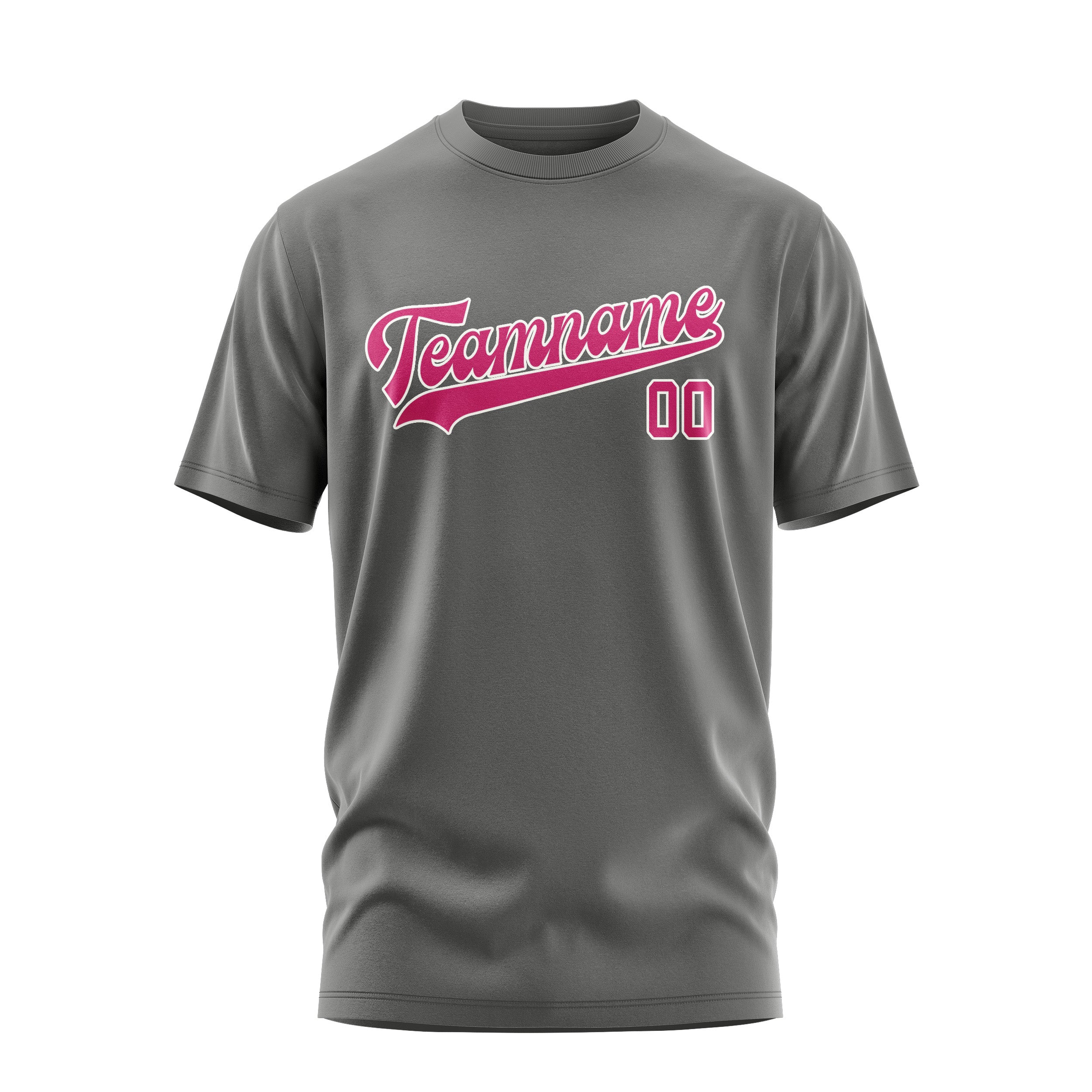 Maßgeschneidertes Dunkelgrau Rosarot T-Shirt
