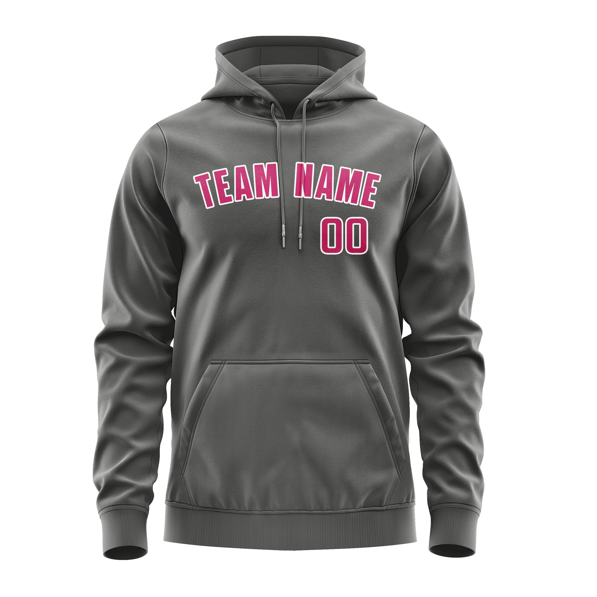 Maßgeschneidertes Dunkelgrau Rosarot Hoodie