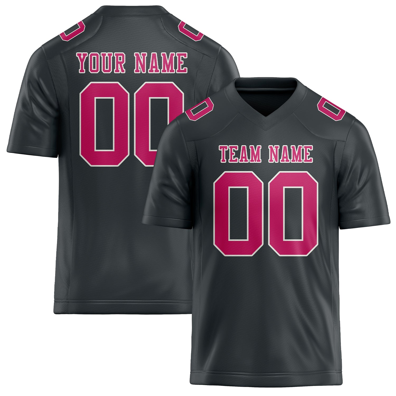 Maßgeschneidertes Professionelles Dunkelgrau Rosarot Rugbytrikot