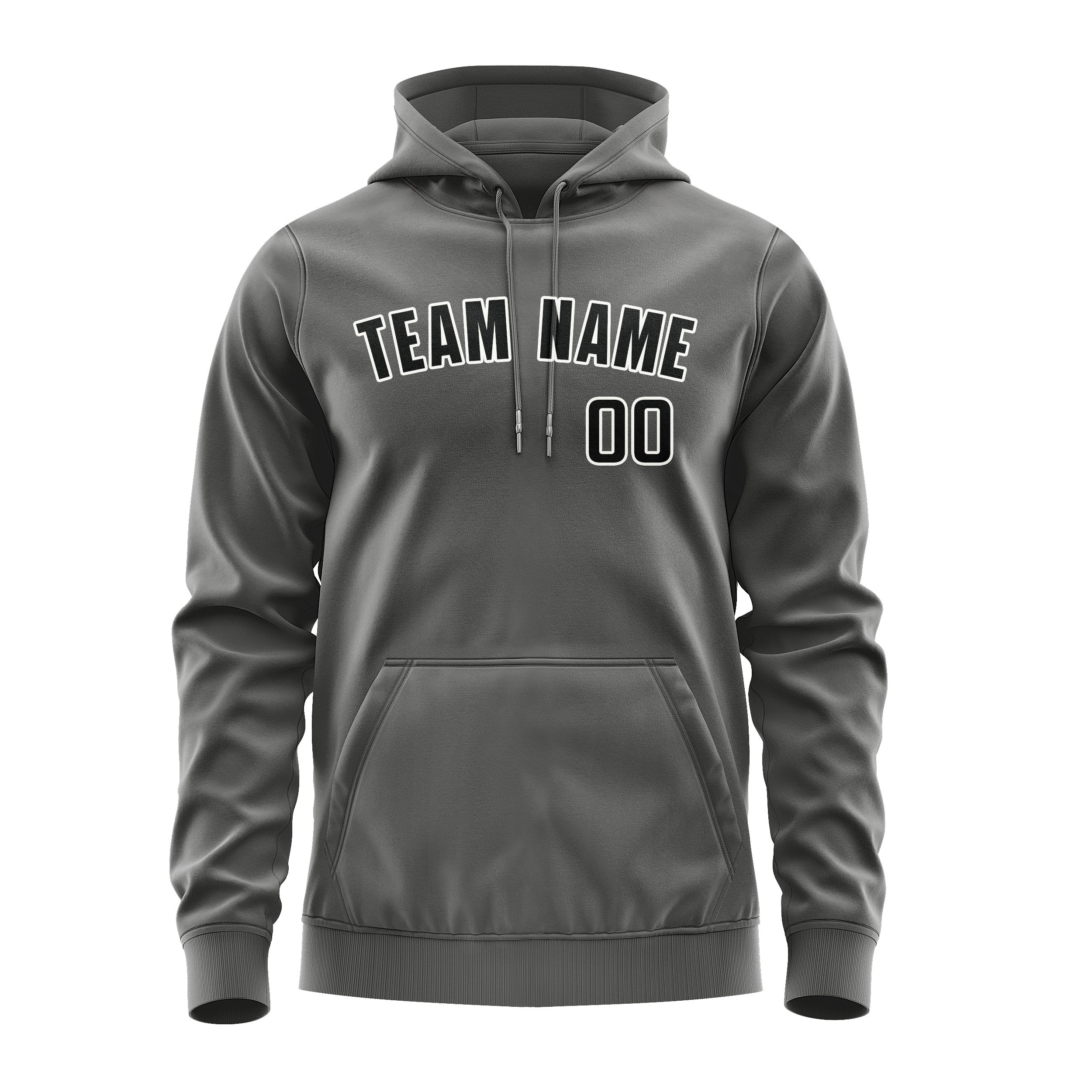 Maßgeschneidertes Dunkelgrau Schwarz Hoodie