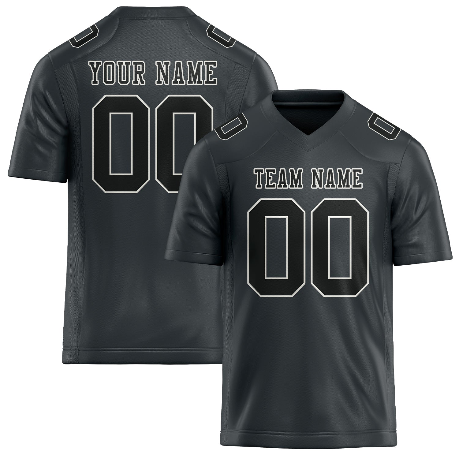 Maßgeschneidertes Professionelles Dunkelgrau Schwarz Rugbytrikot