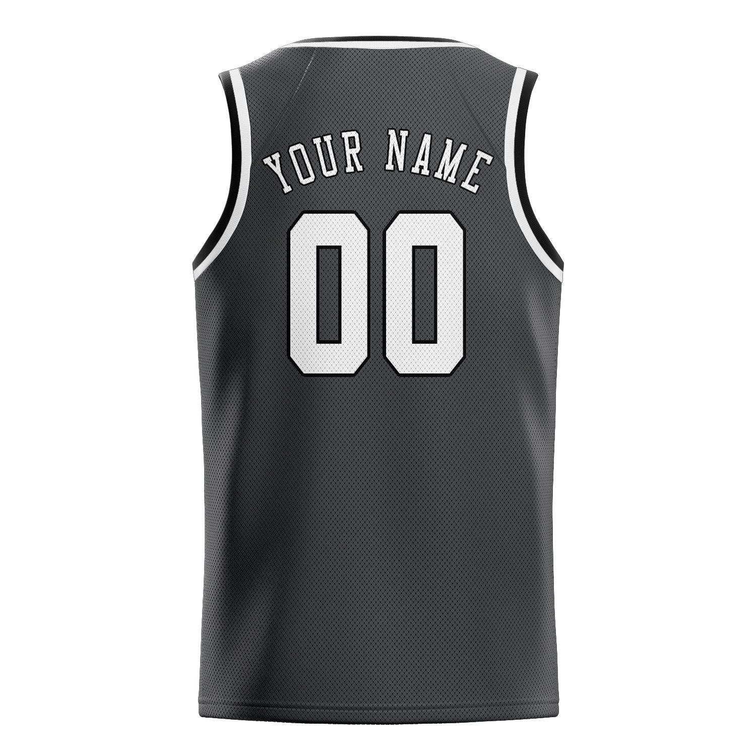 Benutzerdefiniertes Professionelles Dunkelgrau Weiß Basketballtrikot