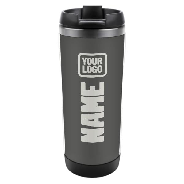 Tazza personalizzata in acciaio inossidabile grigio scuro bianco