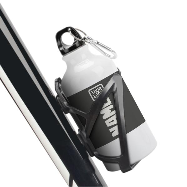Maßgeschneidertes Dunkelgrau Weiß Sportflasche