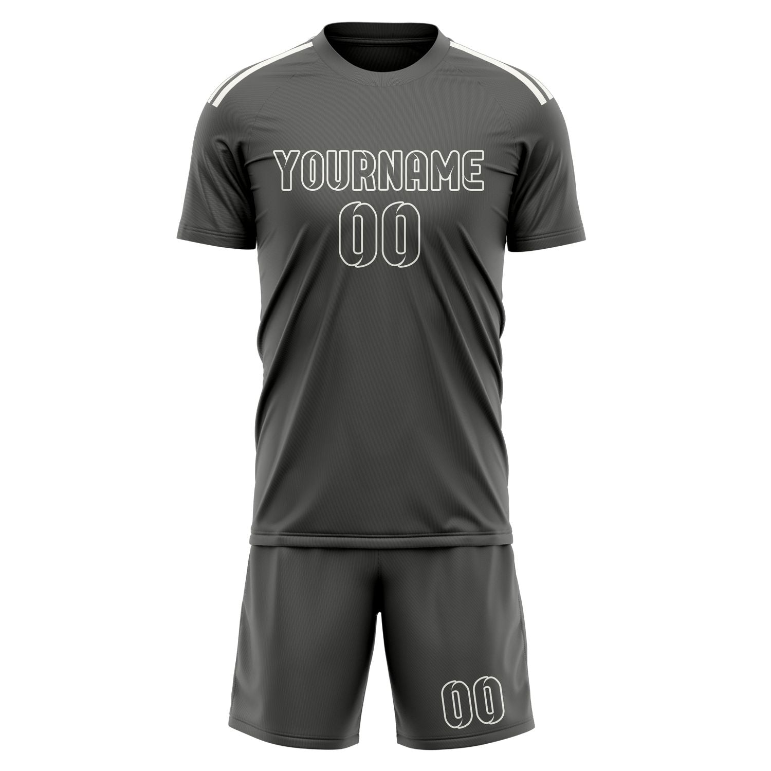 Maßgeschneidertes Professionelles Dunkelgrau Dunkelgrau Fußballtrikot-Set
