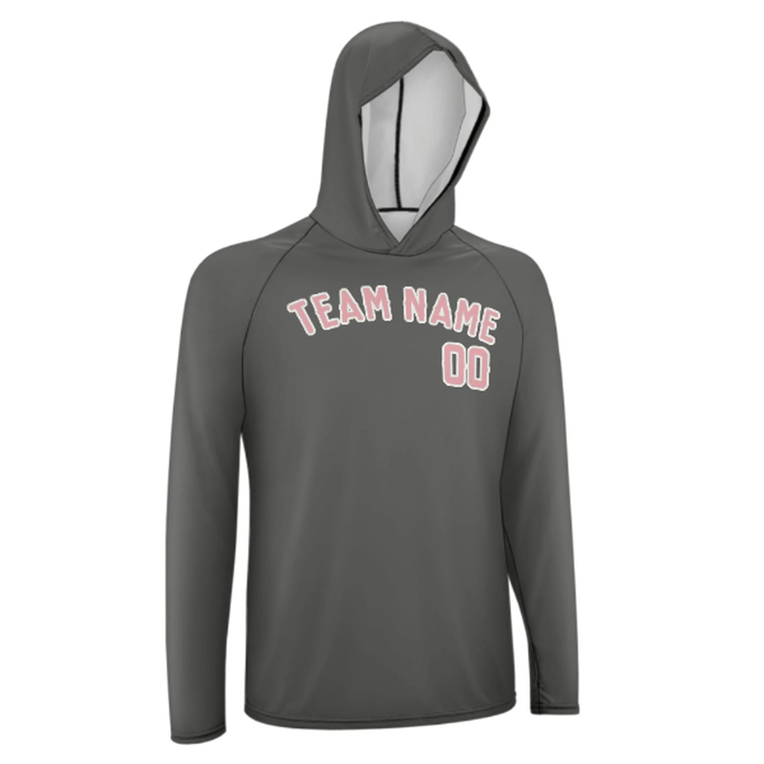 Maßgeschneidertes Dunkelgrau Rosa UV-Hoodie