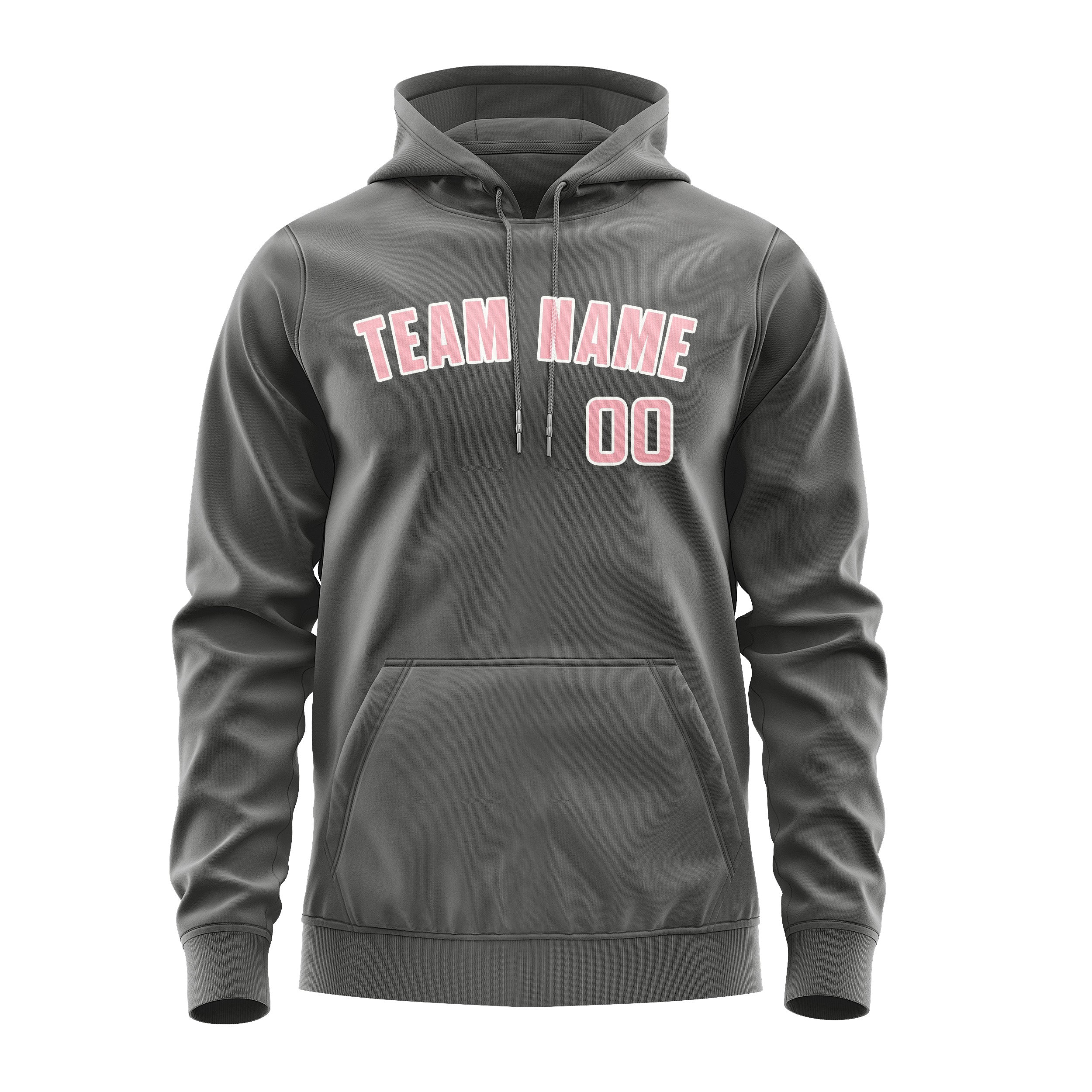 Maßgeschneidertes Dunkelgrau Rosa Hoodie