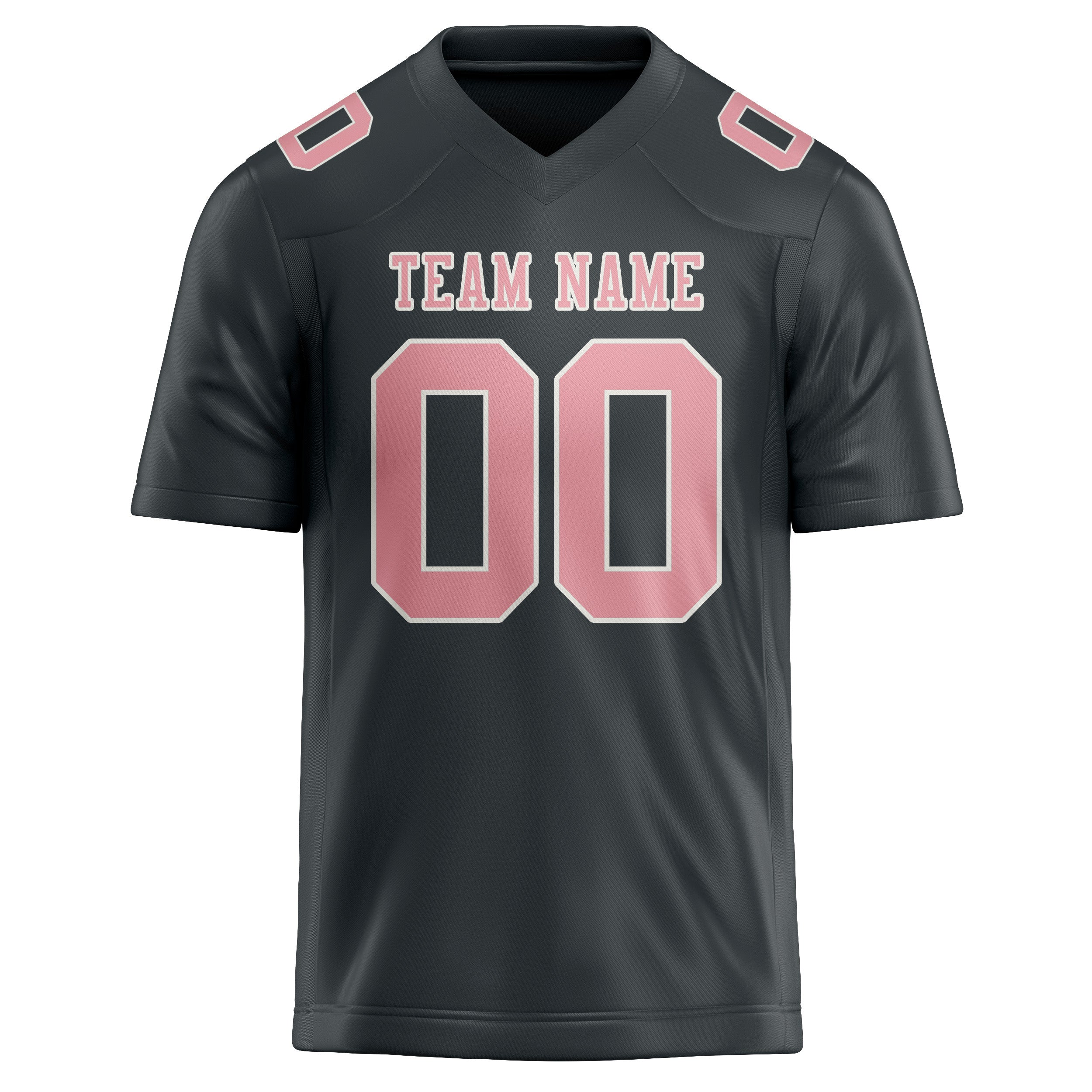 Maßgeschneidertes Professionelles Dunkelgrau Rosa Rugbytrikot