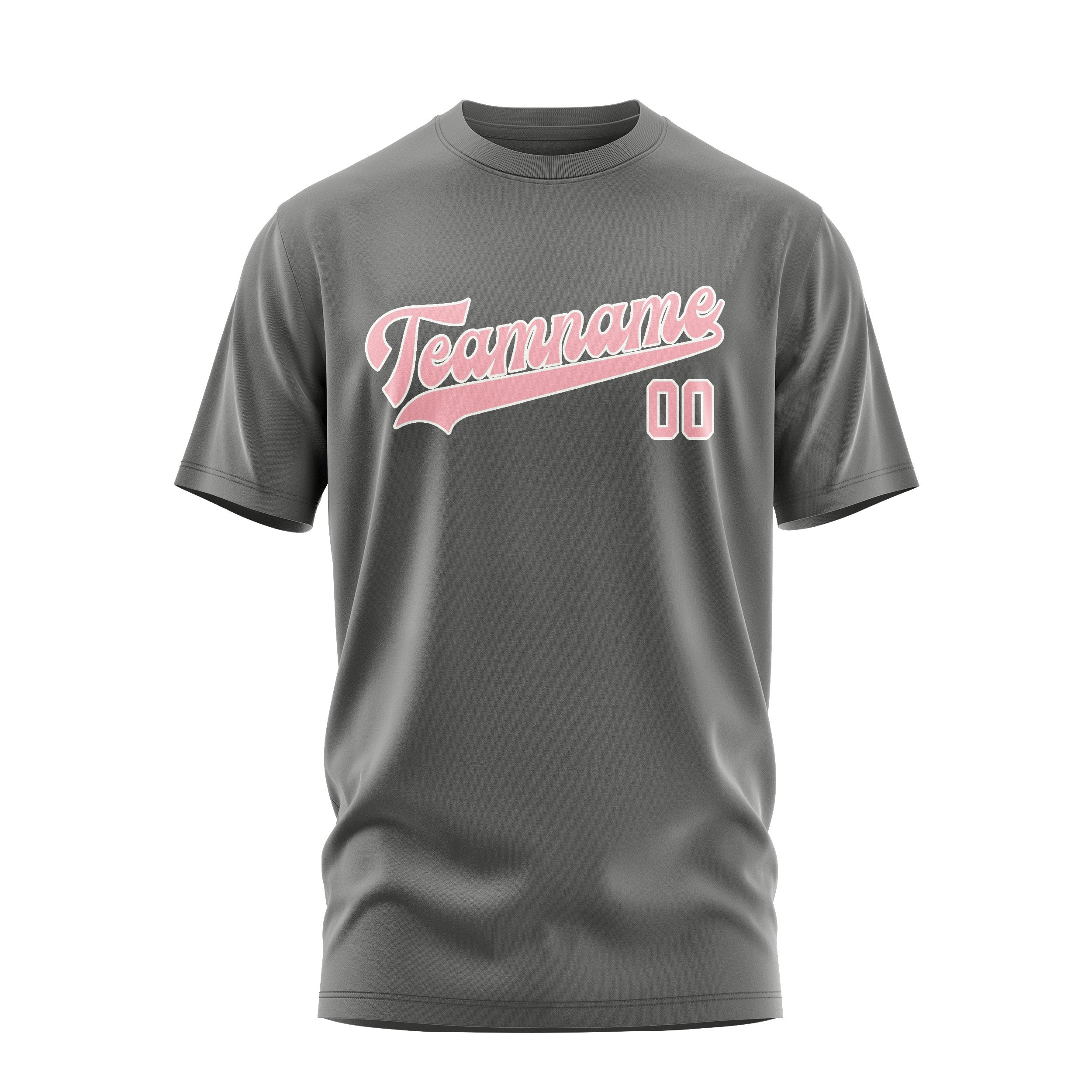 Maßgeschneidertes Dunkelgrau Rosa T-Shirt