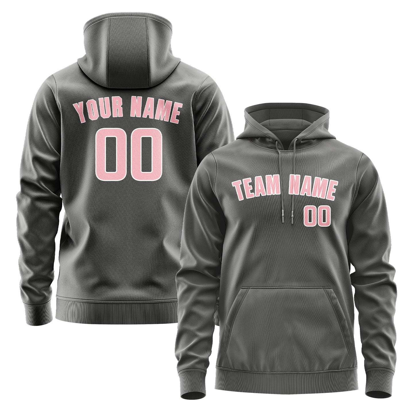 Maßgeschneidertes Dunkelgrau Rosa Hoodie