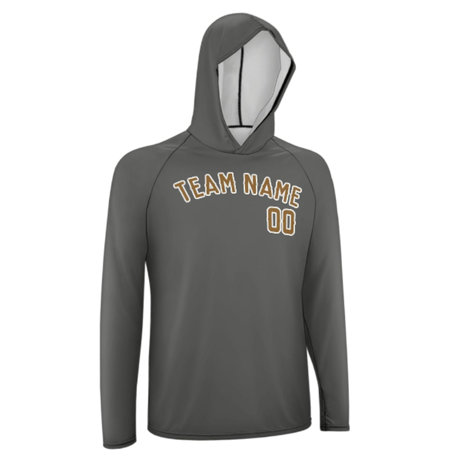 Maßgeschneidertes Dunkelgrau Khaki UV-Hoodie