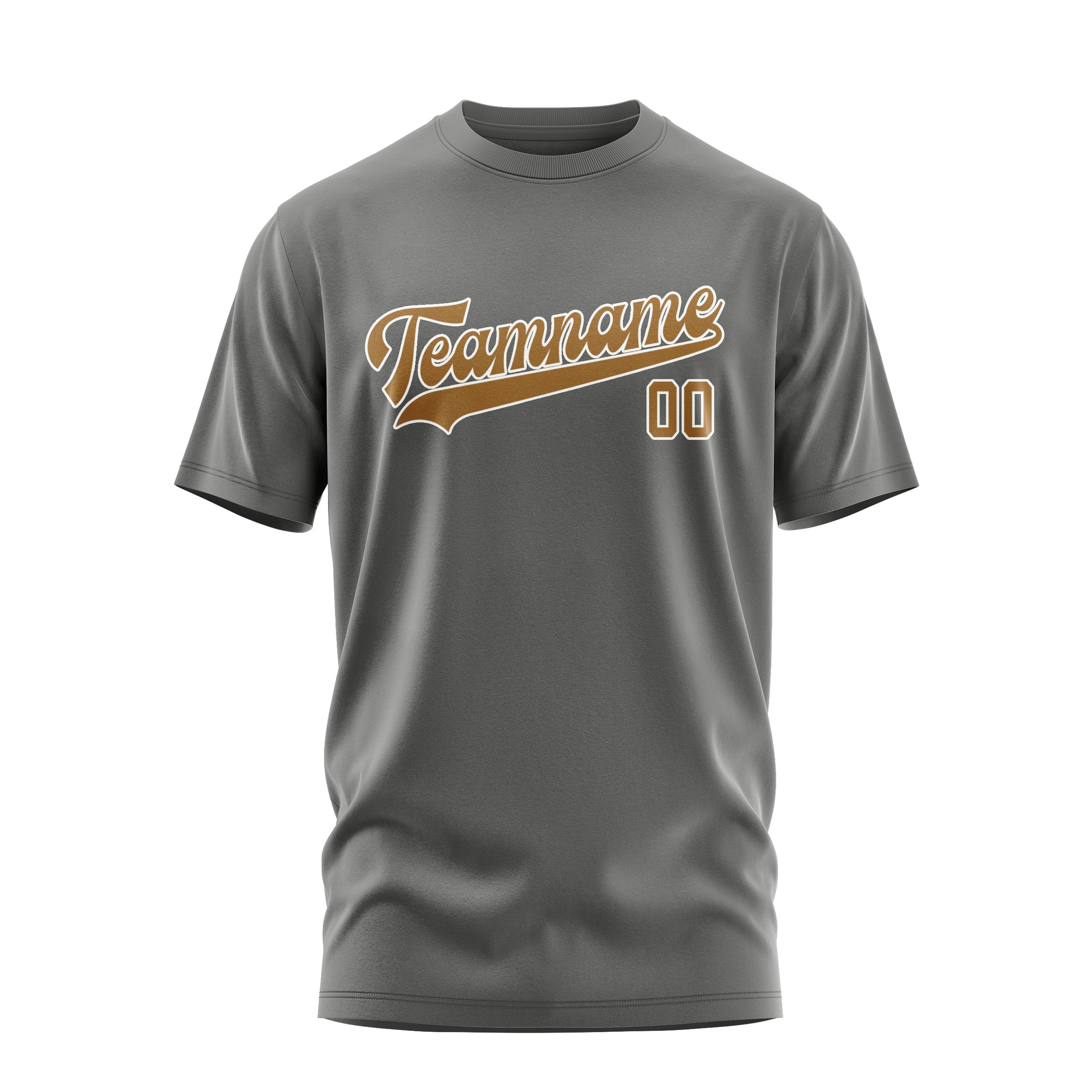 Maßgeschneidertes Dunkelgrau Khaki T-Shirt