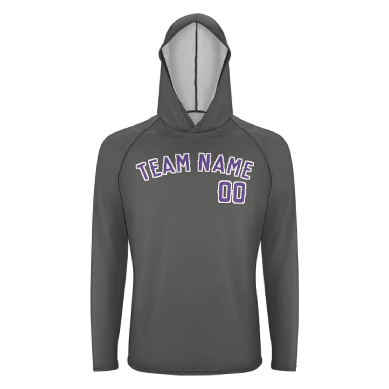 Maßgeschneidertes Dunkelgrau Lavendel UV-Hoodie