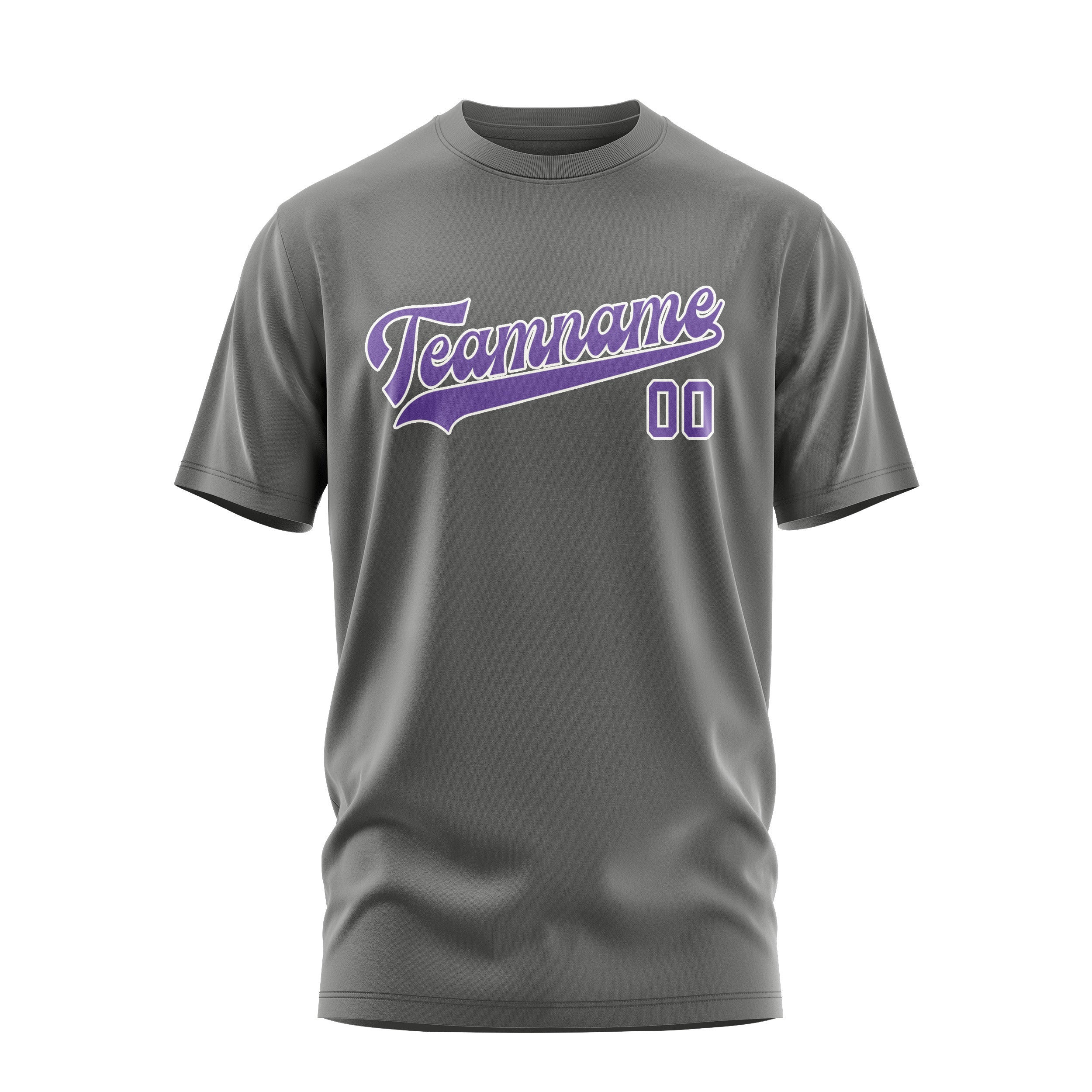 Maßgeschneidertes Dunkelgrau Lavendel T-Shirt