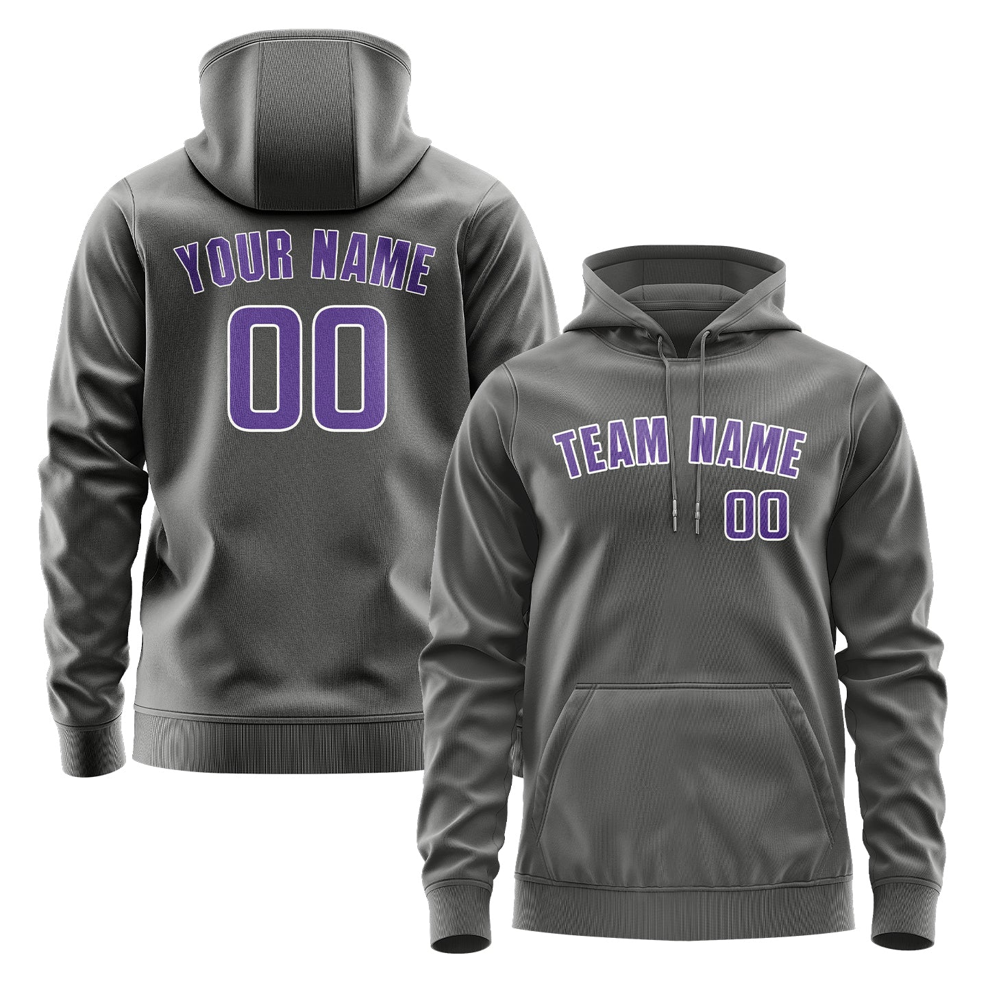 Maßgeschneidertes Dunkelgrau Lavendel Hoodie