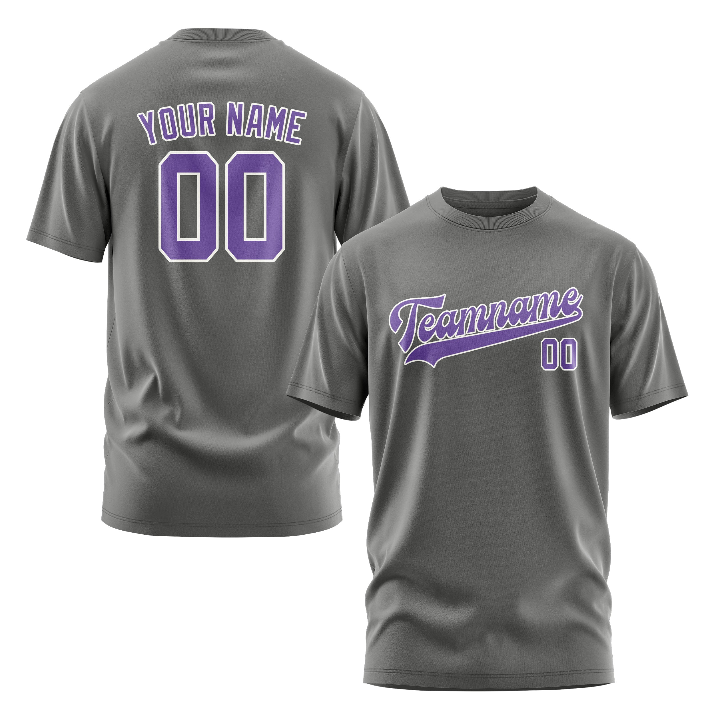 Maßgeschneidertes Dunkelgrau Lavendel T-Shirt