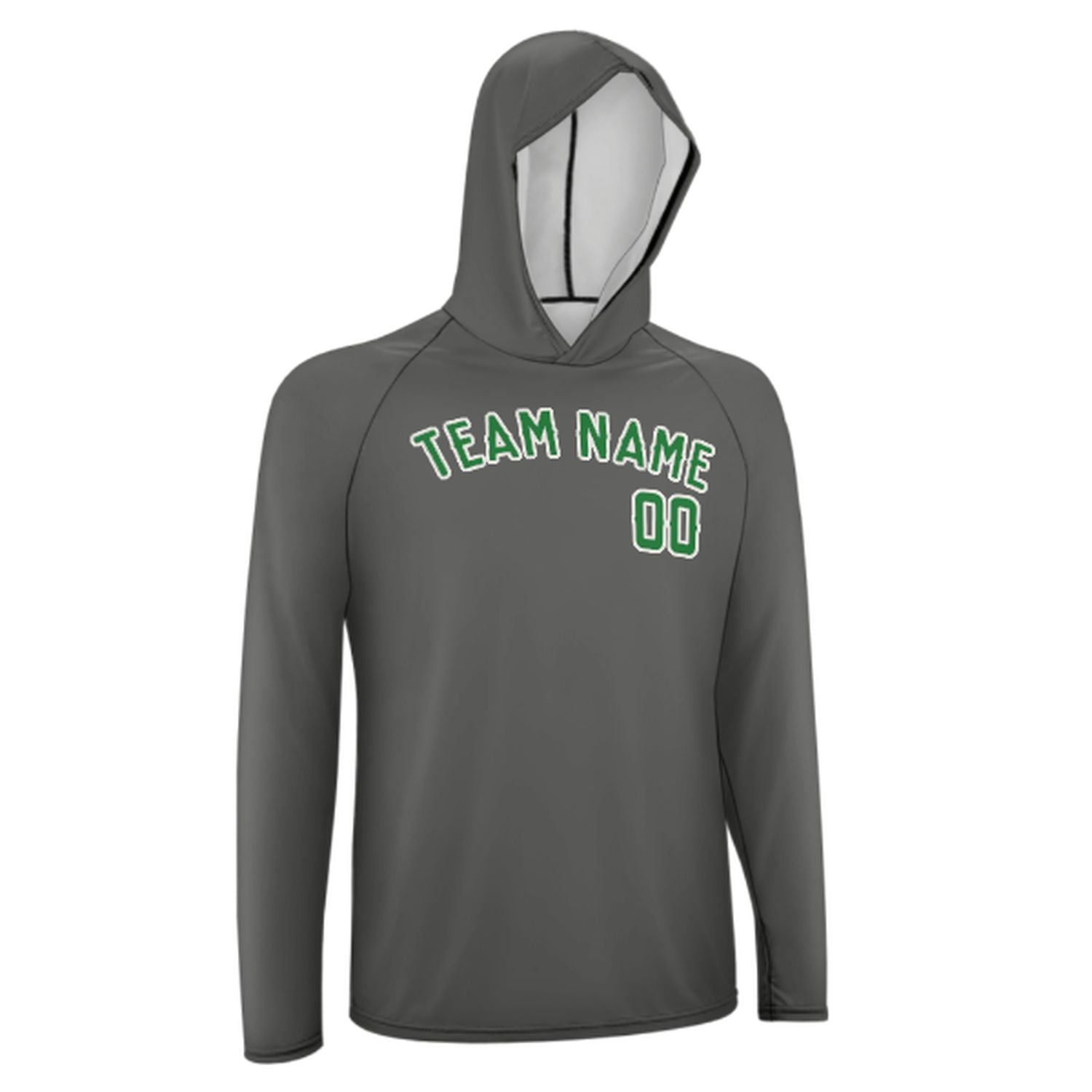 Maßgeschneidertes Dunkelgrau Smaragdgrün UV-Hoodie