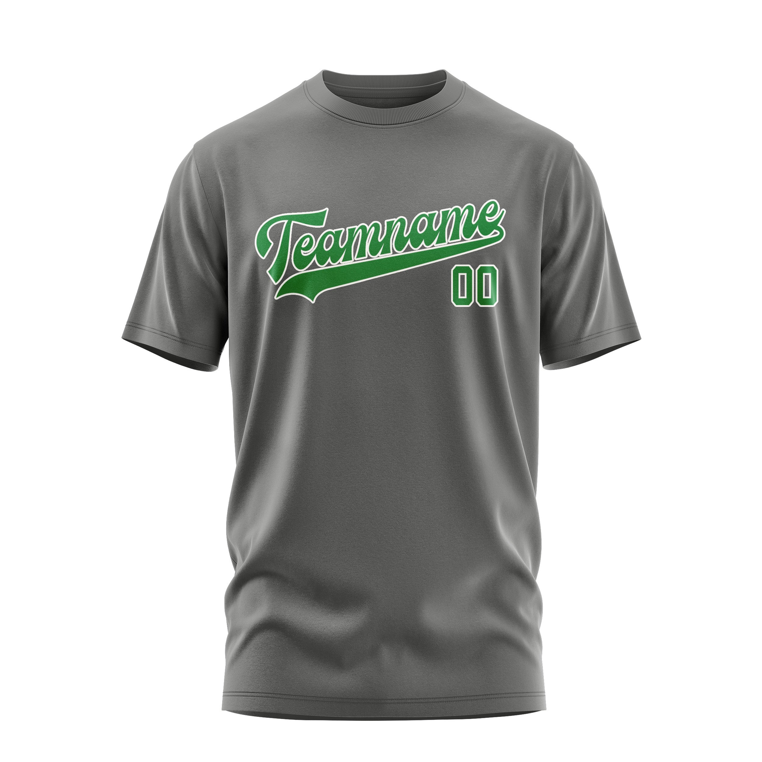 Maßgeschneidertes Dunkelgrau Smaragdgrün T-Shirt