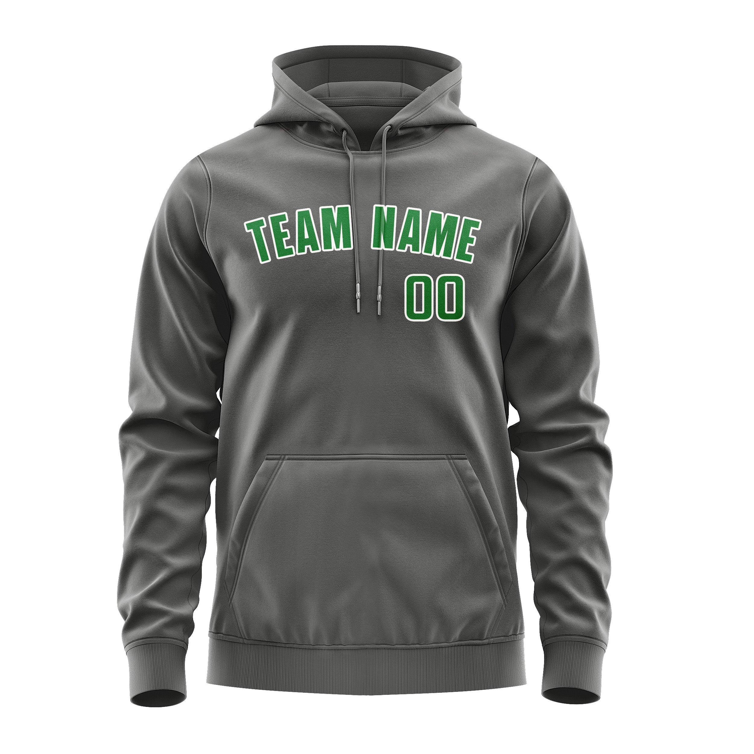 Maßgeschneidertes Dunkelgrau Smaragdgrün Hoodie