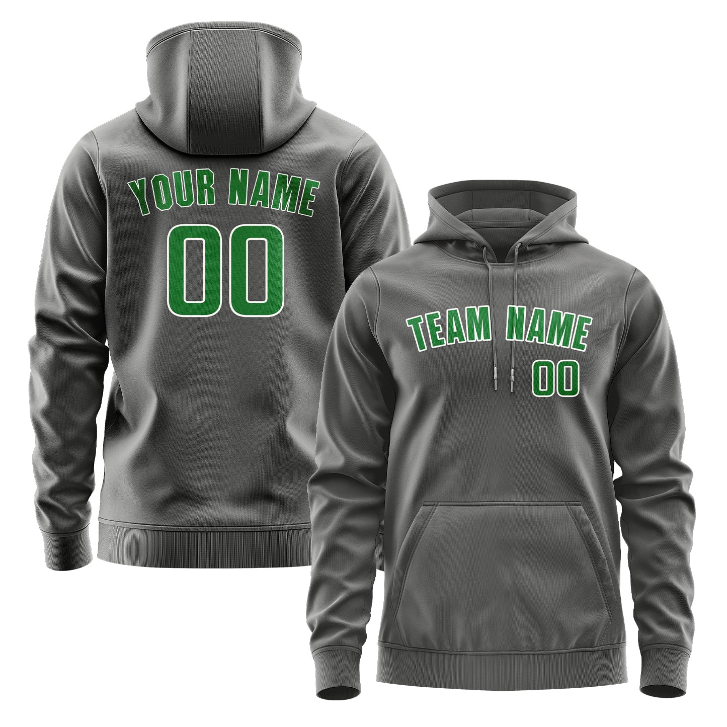 Maßgeschneidertes Dunkelgrau Smaragdgrün Hoodie